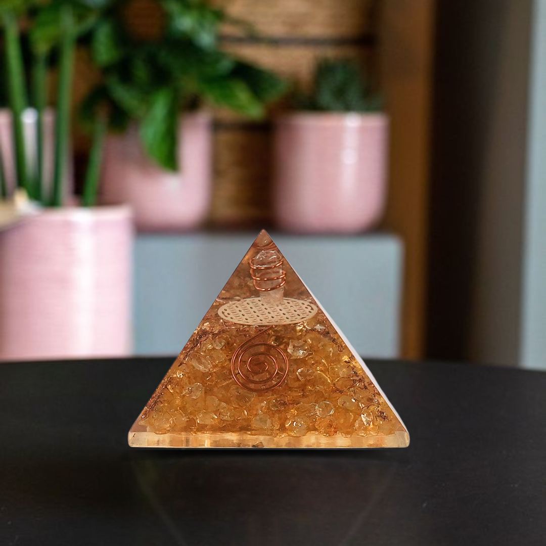 Gemsmantra Citrine Orgonite Pyramid/Orgone Pyramid - view 2