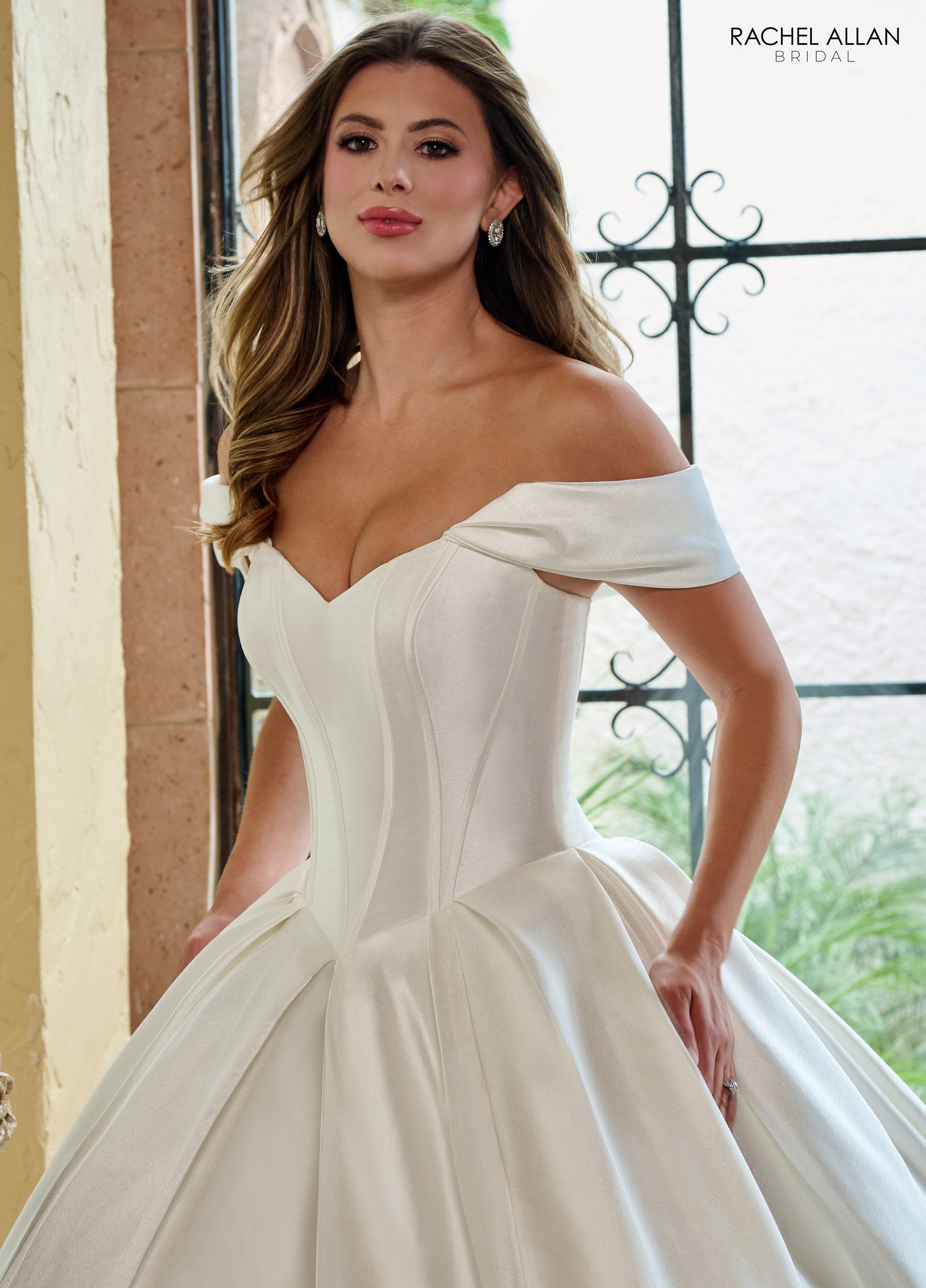 Mary's Bridal Ball Gowns Collection Mikado Off Shoulder Bridal Gown by Rachel Allan RB6162 - view 6