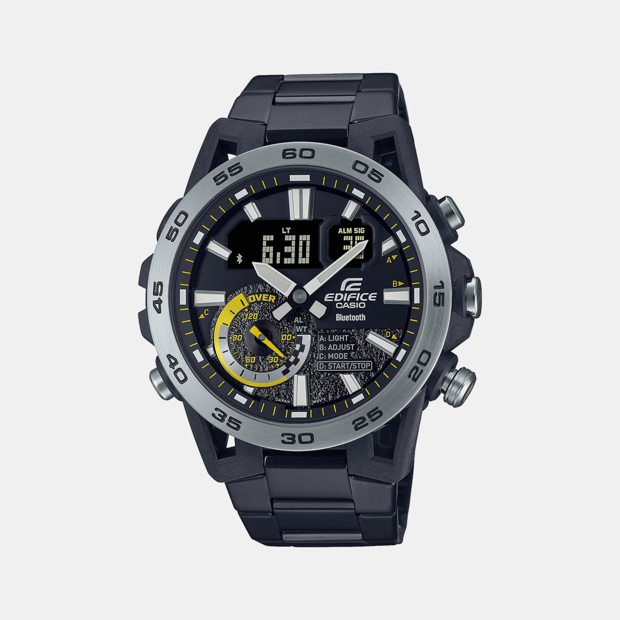 Casio Edifice Men Quartz Black Dial Analog-Digital Stainless Steel Watch ED576