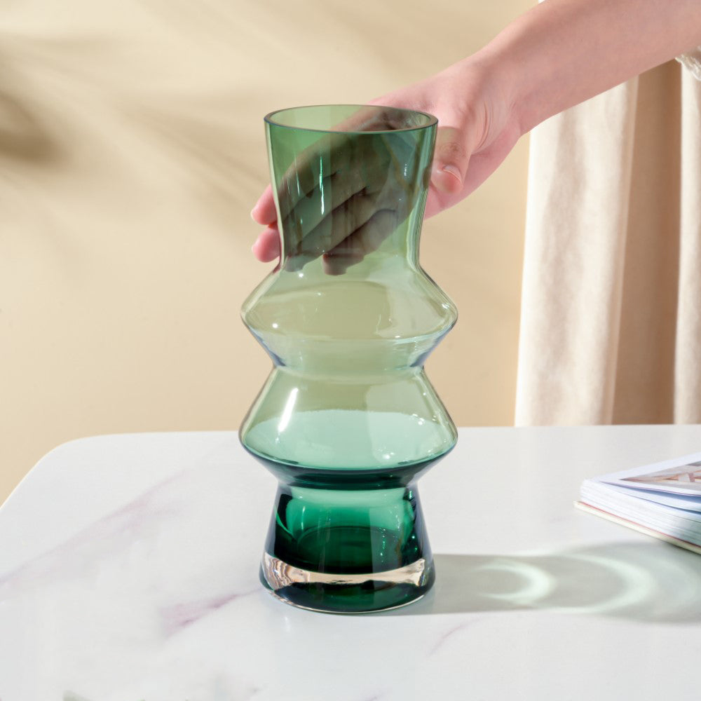 Nestasia Modern Glass Flower Vase Green - view 2