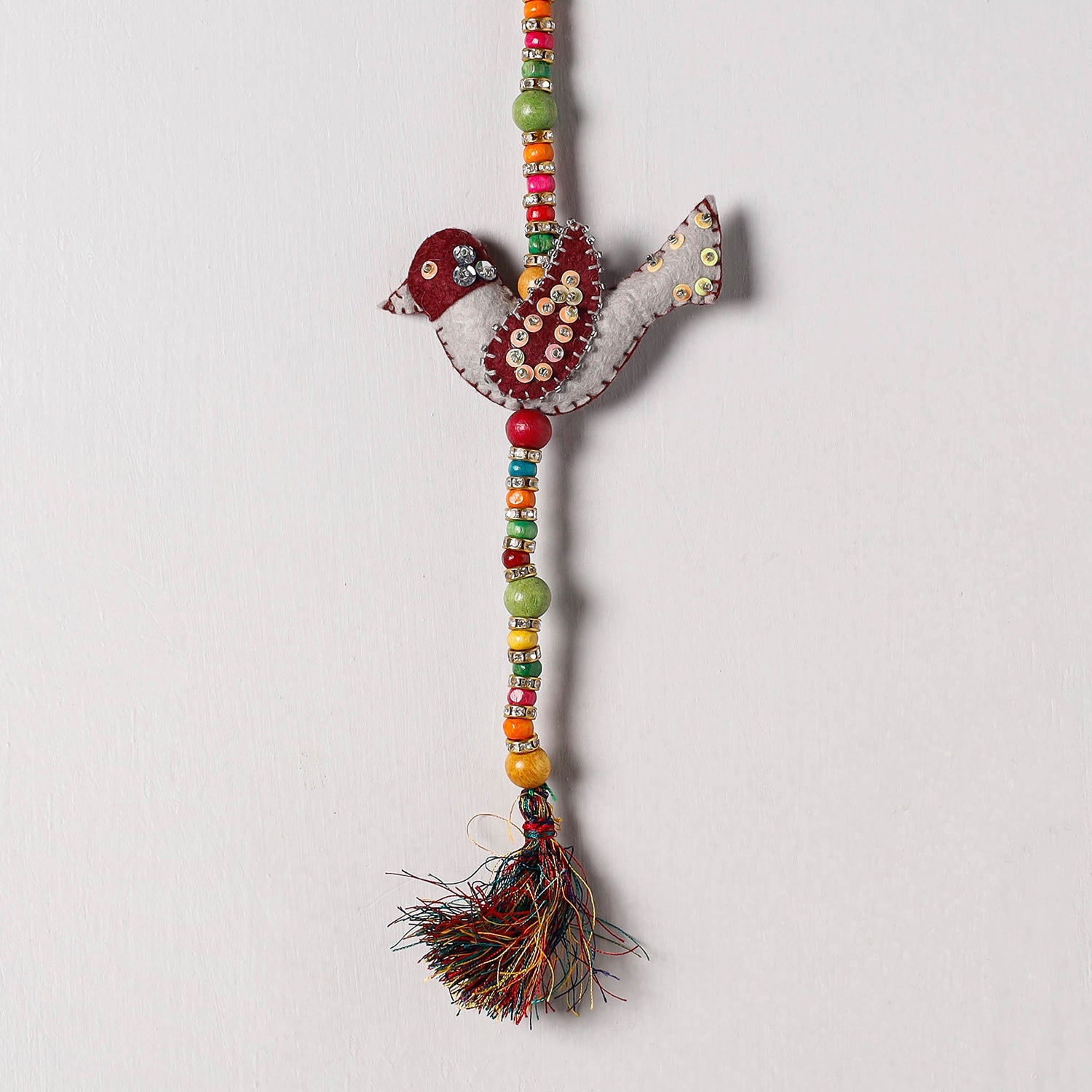WITH LOVE BY KANIKA Bird - Handmade Felt & Beadwork Wall Hanging - view 2