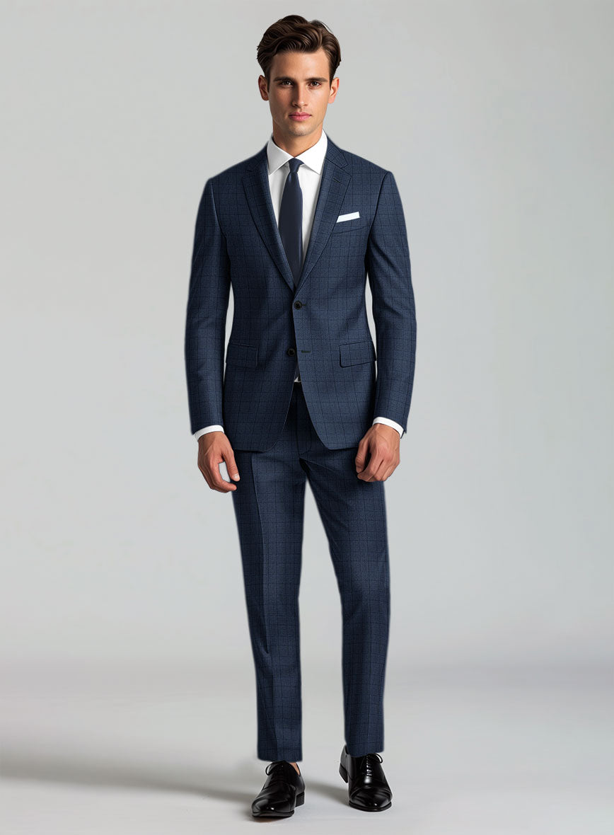 StudioSuits Reda Erlon Royal Blue Checks Wool Suit - view 2