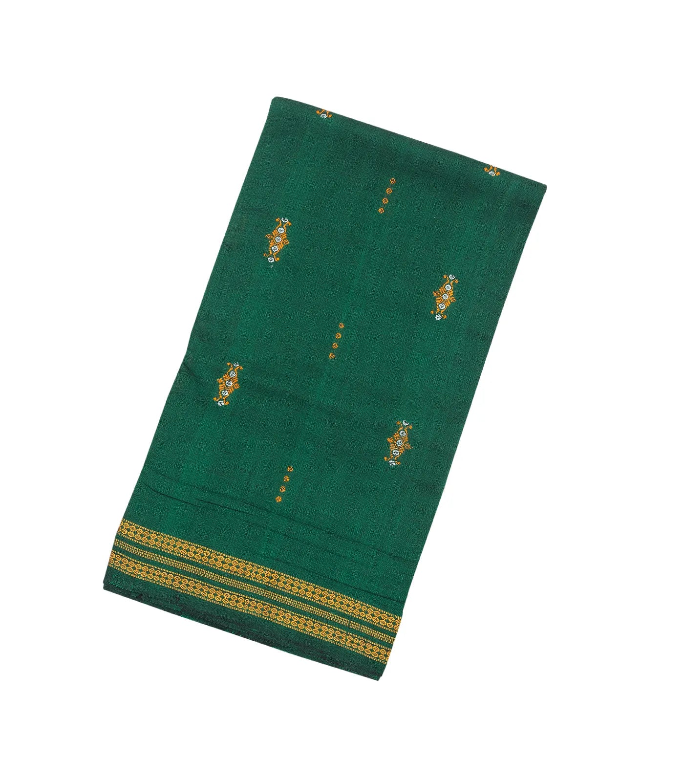 RmKV Sea Green Handloom Orissa Cotton Saree With Tie & Dye Pallu