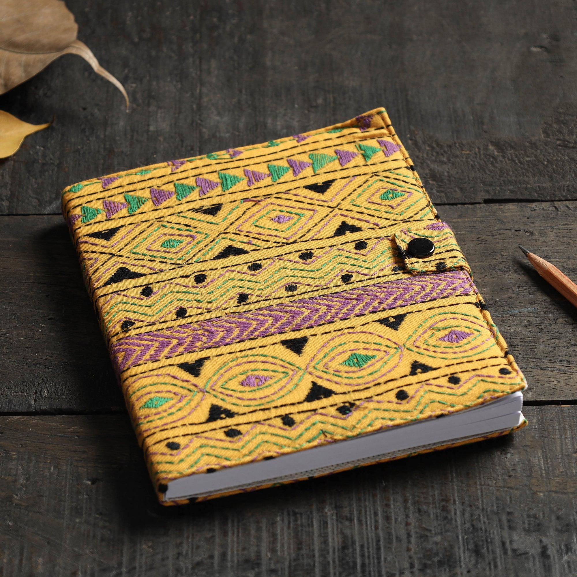 ASALKAAR Bengal Kantha Work Handcrafted Notepad (7 x 6 in)