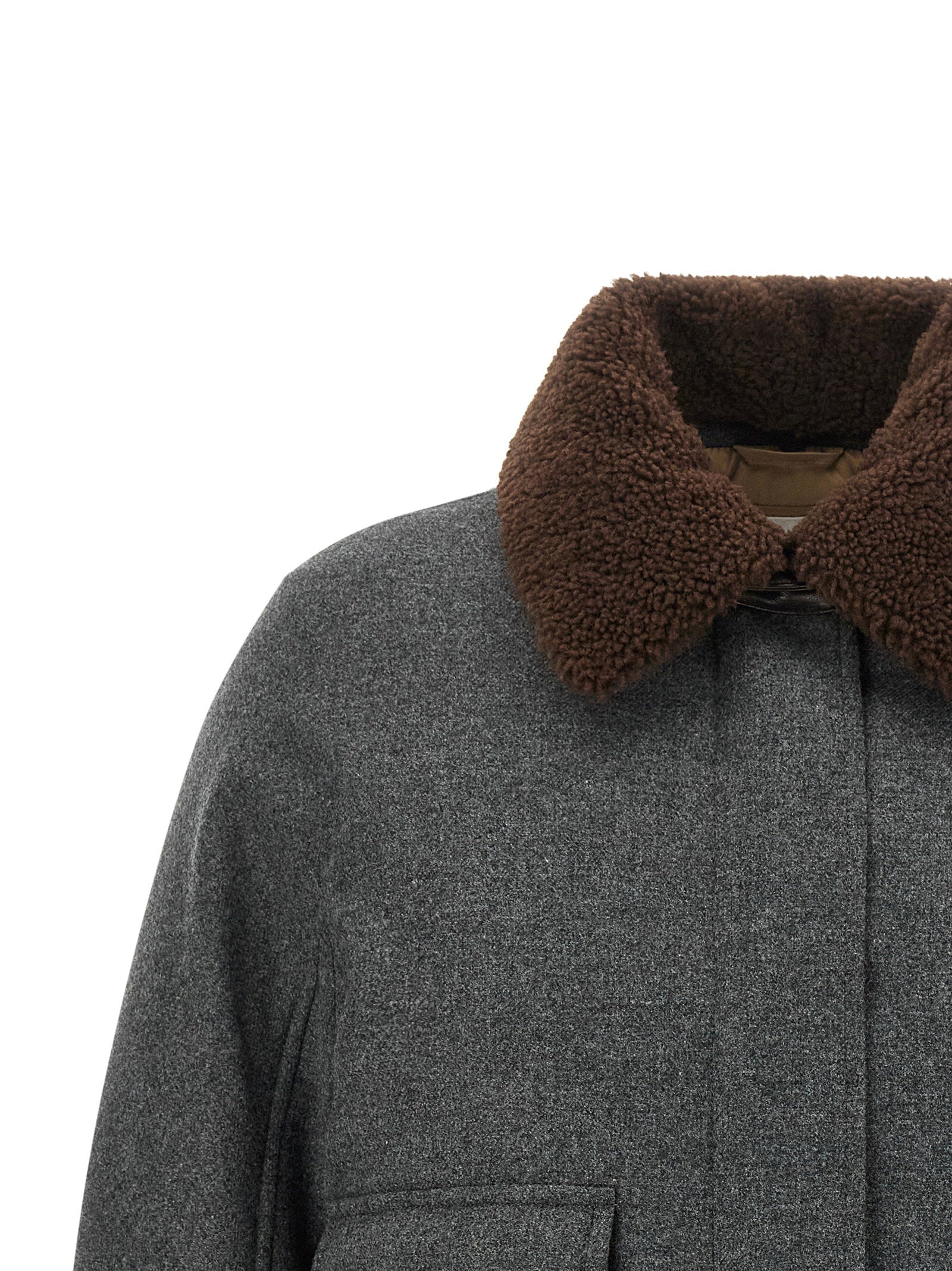 Brunello Cucinelli Shearling Collar Cropped Jacket - view 4