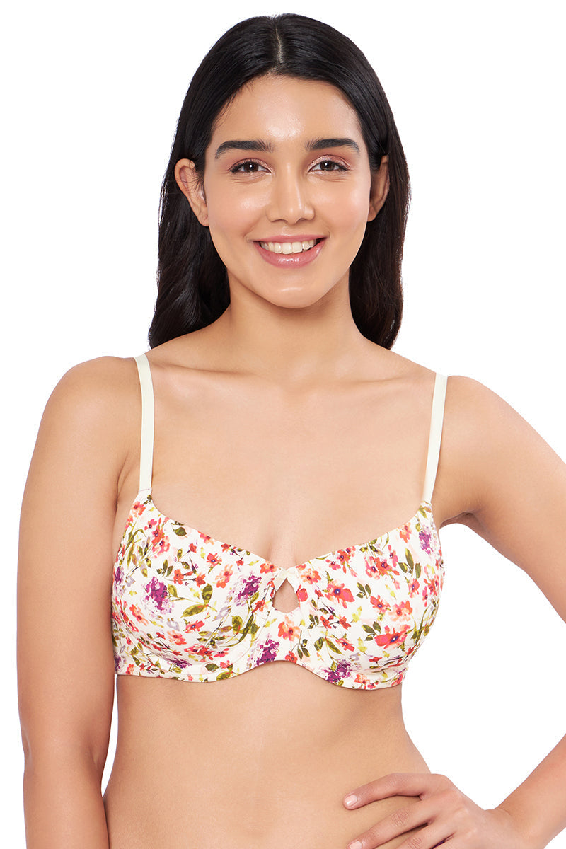 Amante Elegant Dream Padded Wired T-shirt Bra - Watercolour Ditsy Floral Print