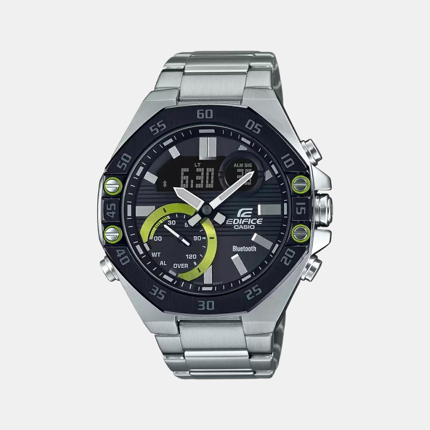 Casio Edifice Men Quartz Black Dial Analog-Digital Stainless Steel Watch ED493