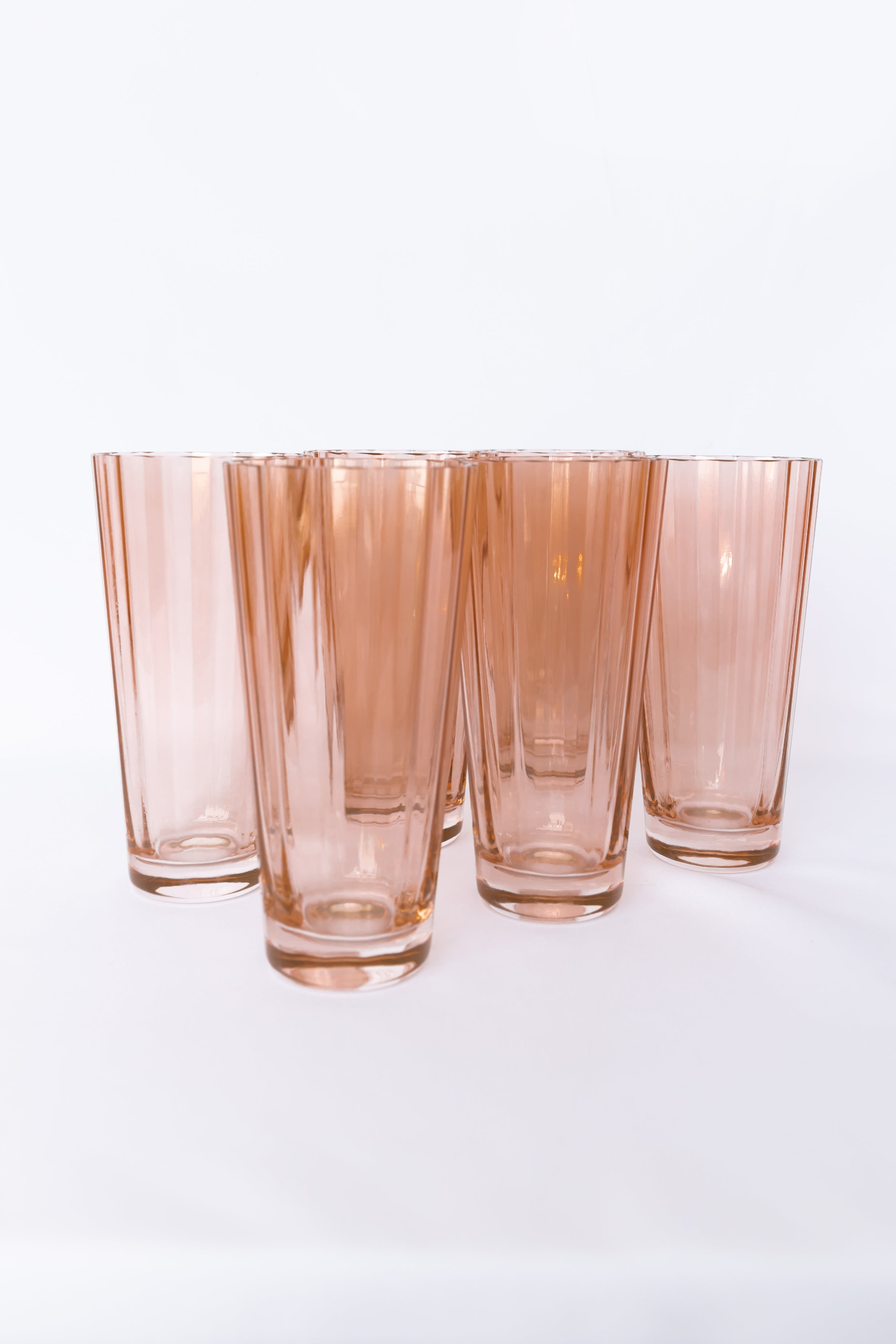 Estelle Colored Glass Estelle Colored Sunday High Balls - Set of 6 {Blush Pink}
