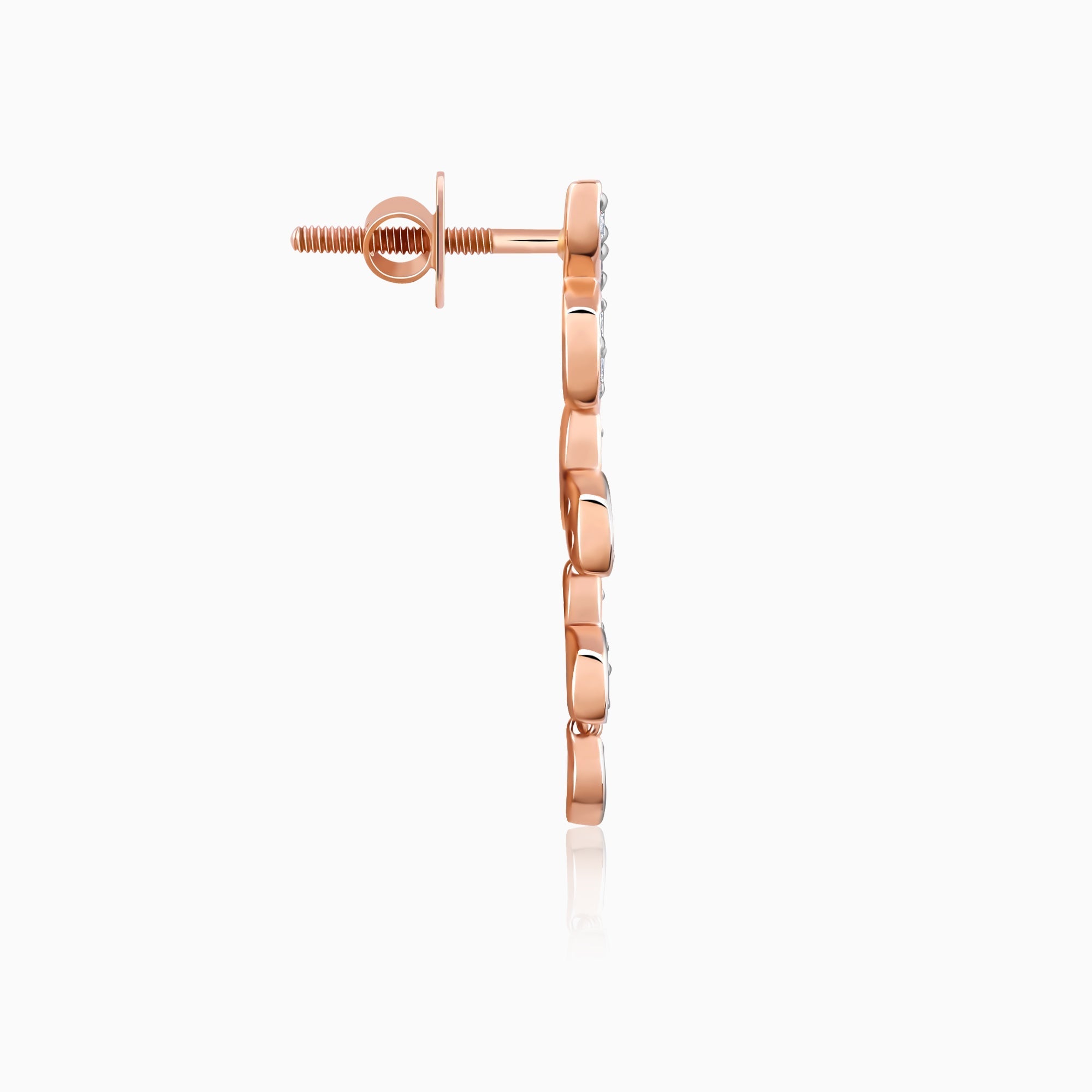 GIVA Jewellery Rose Gold Cascade Diamond Earrings - view 4