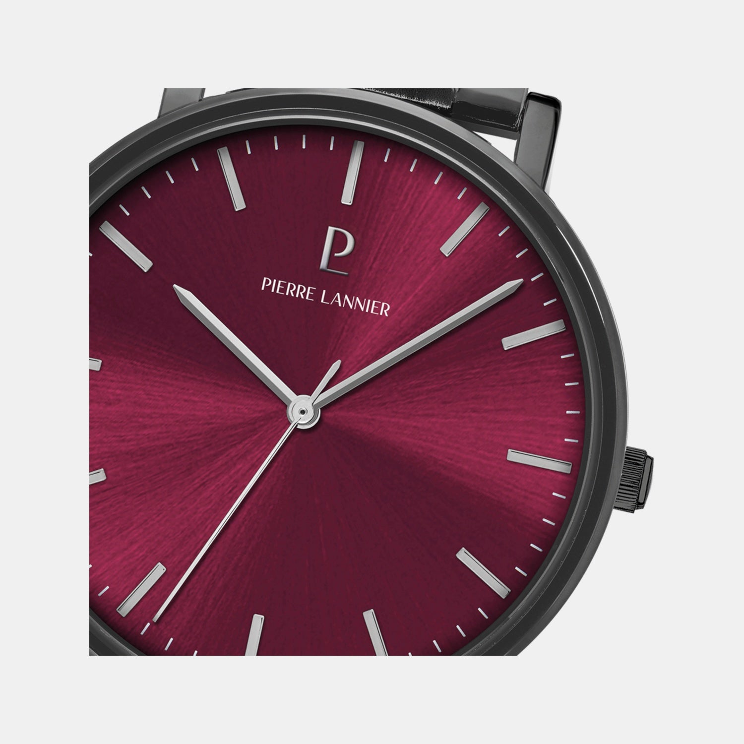 Pierre Lannier Essential Men Quartz Burgundy Dial Analog Stainless Steel Watch 252G459 - view 3