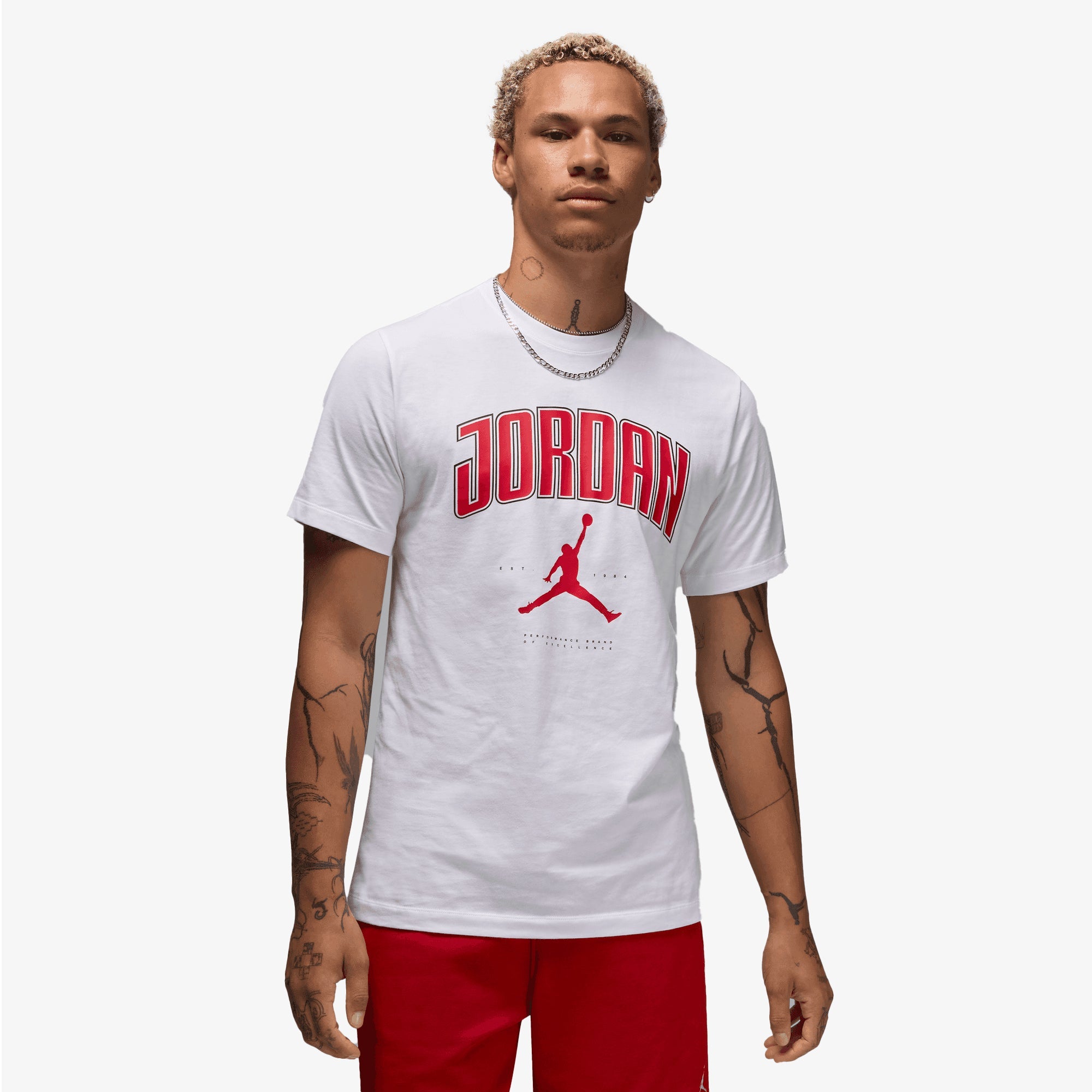 T-shirt white gym – Jordan | Jordan T-shirt { White/gym Red/gym Red