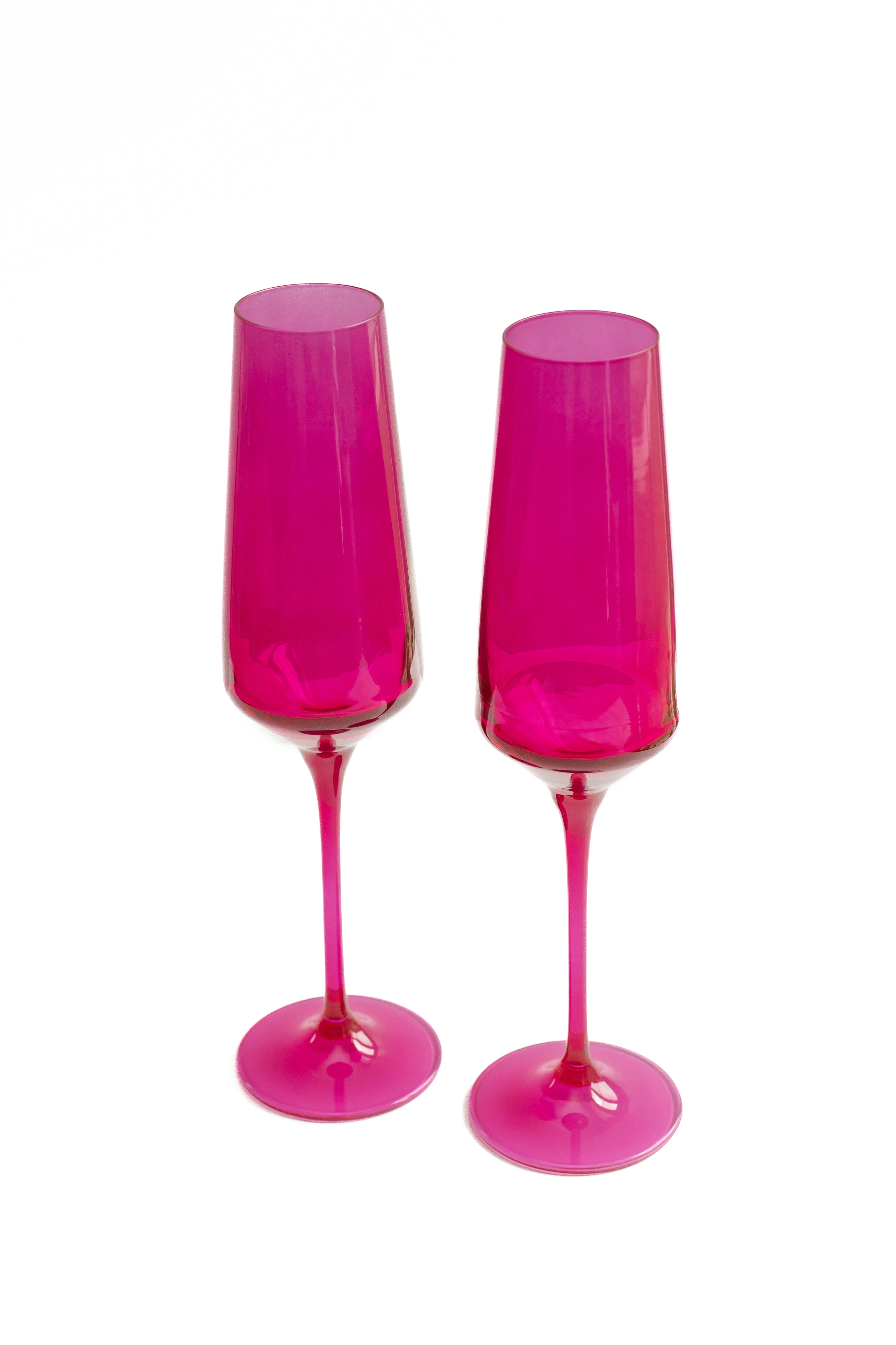 Estelle Colored Glass Estelle Colored Champagne Flute - Set of 2 {Viva Magenta (Our Fuchsia)} - view 5