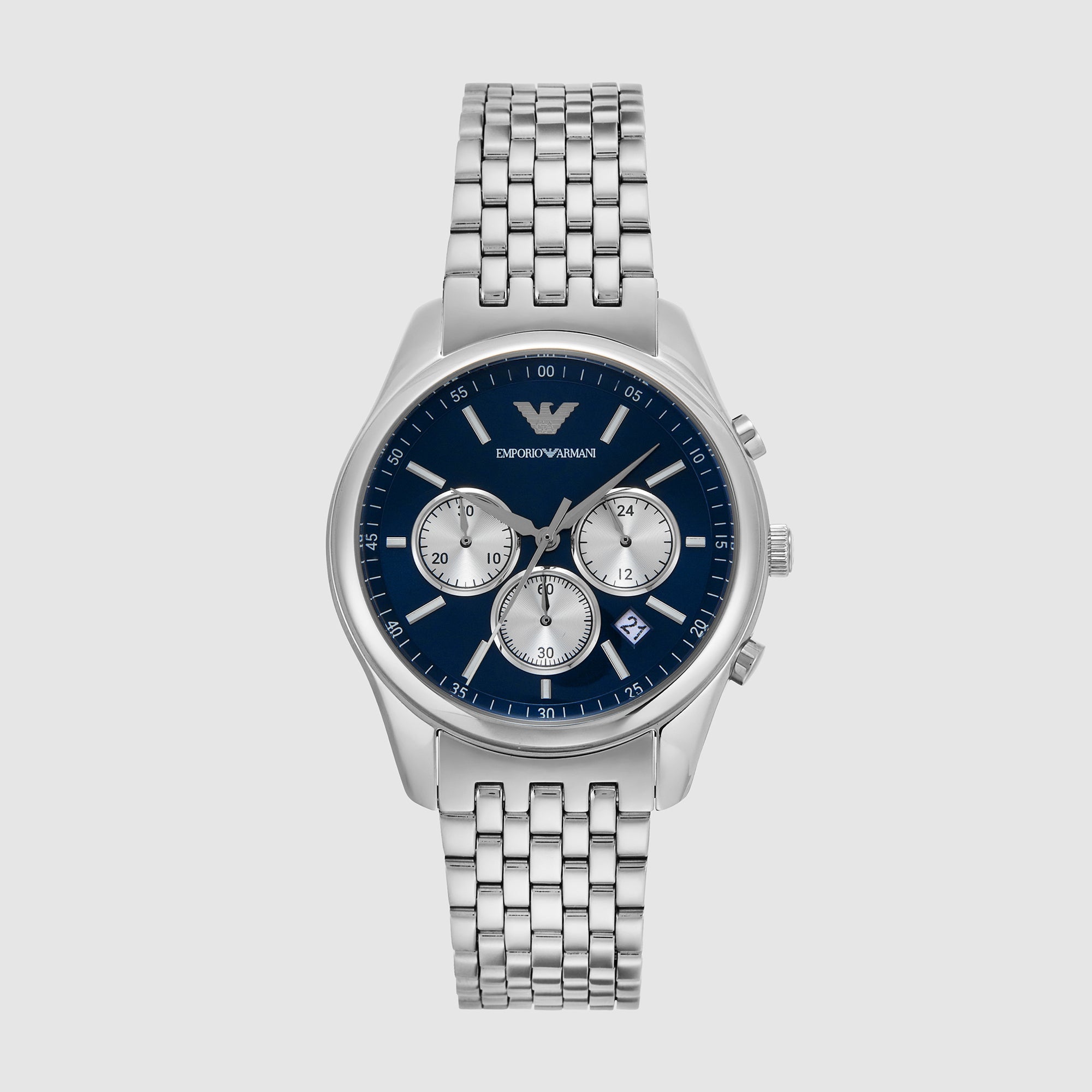 Emporio Armani Antonio Men Quartz Blue Dial Chronograph Stainless Steel Watch AR11582