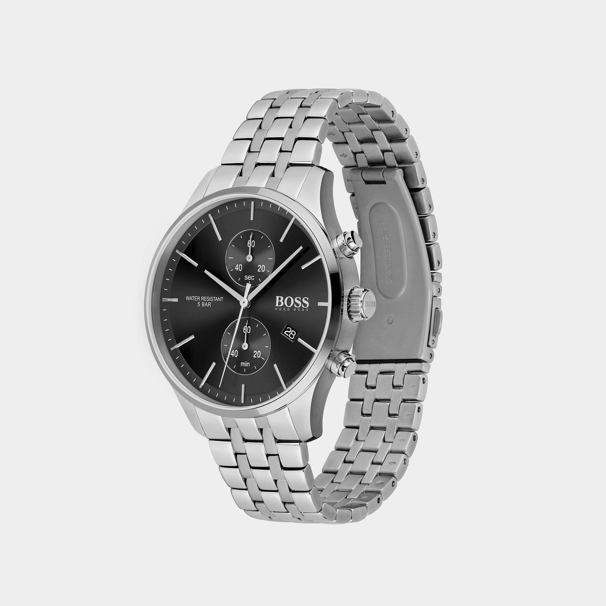Boss Associate Men Quartz Black Dial Chronograph Stainless Steel Watch 1513869 - view 2