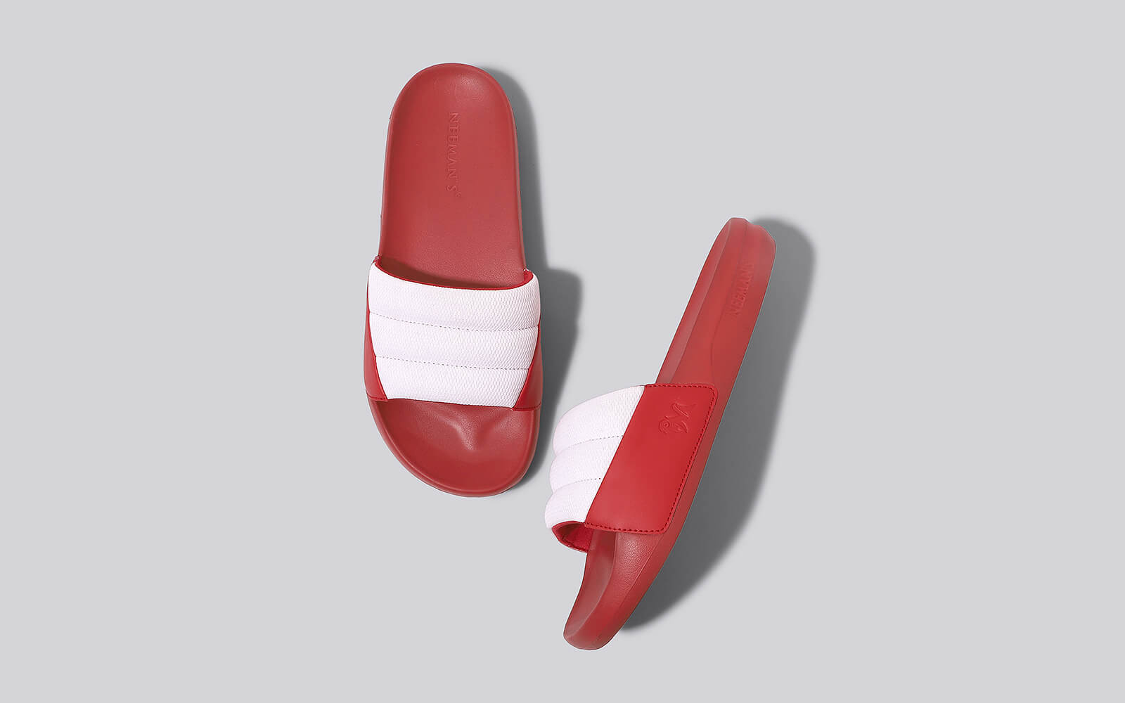 Neeman's Squooshy Slides for Men : Red-White - view 6