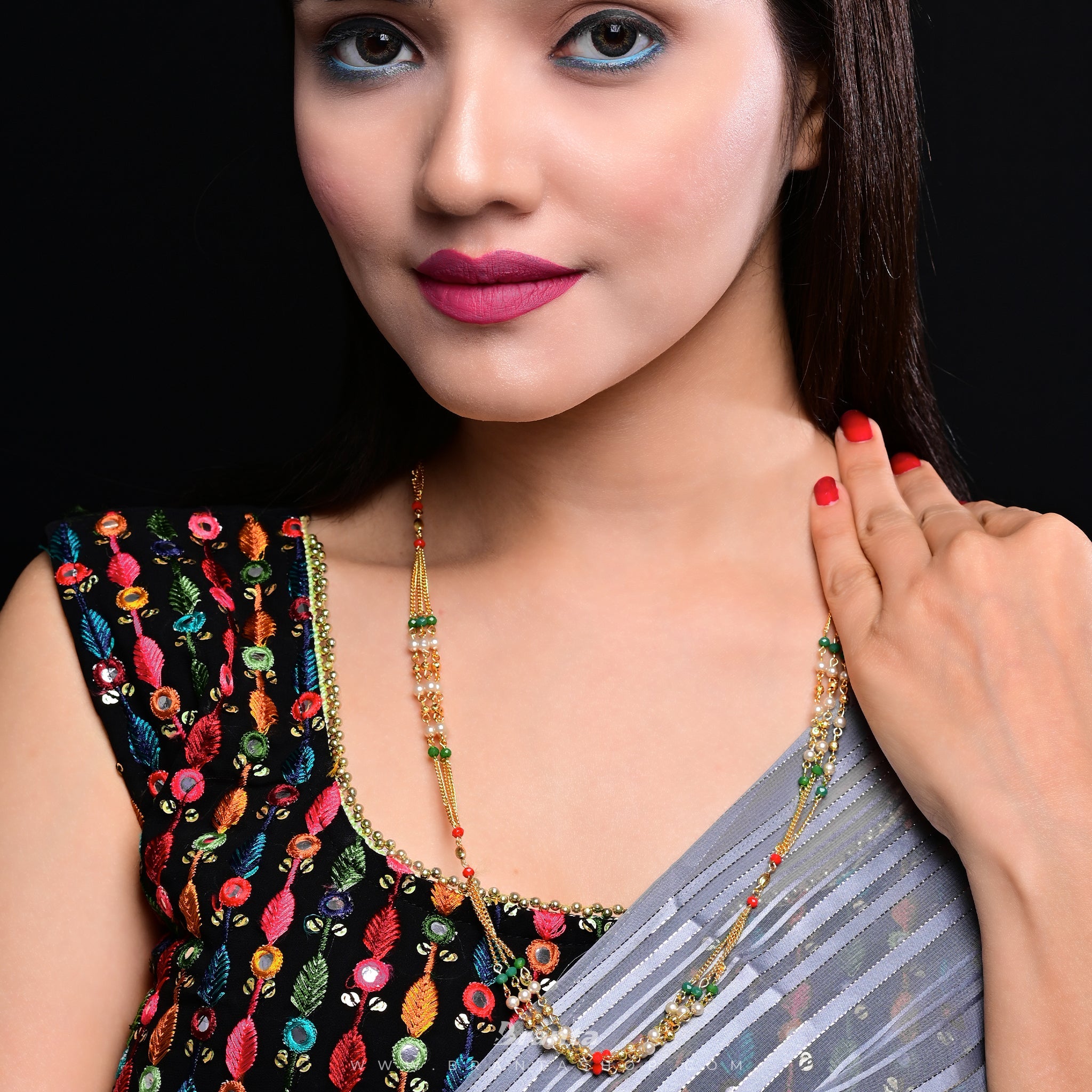 Branta Traditional Multicolour Necklace Mala For Women
