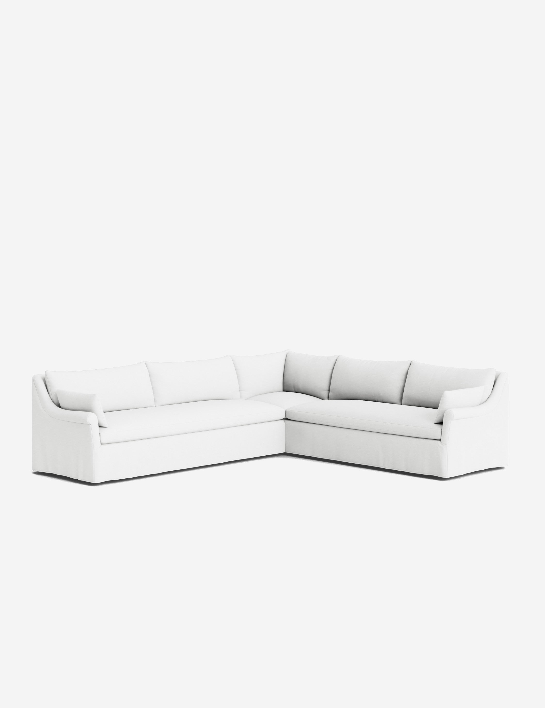 Lulu and Georgia Portola Rolled Arm Slipcover Corner Sectional Sofa - view 79