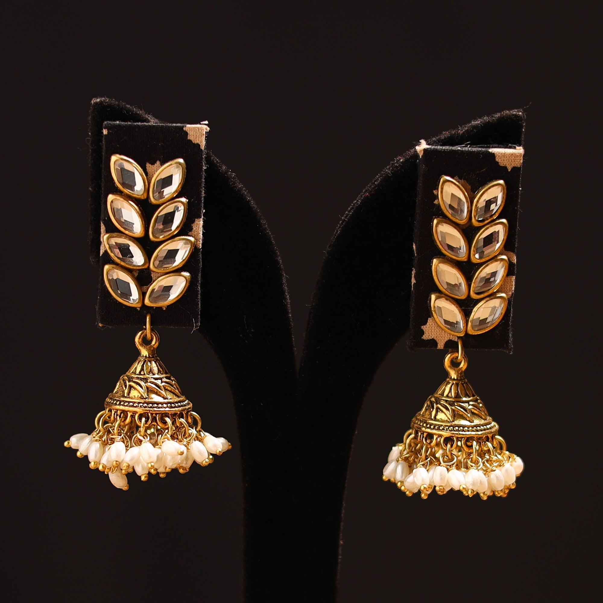 JALPARI Adya Stone Work Fabart GS Jhumka Earrings - view 2