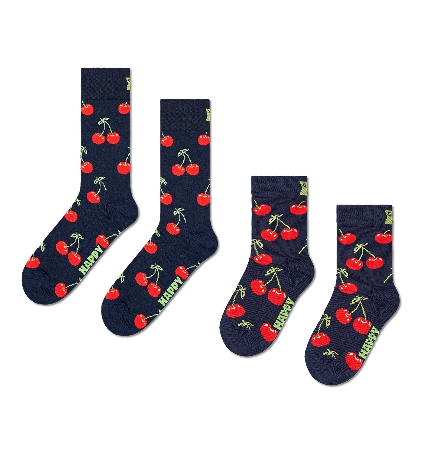 Happy Socks Mini & Me: Matching Cherry Sock Set for Kids & Adults
