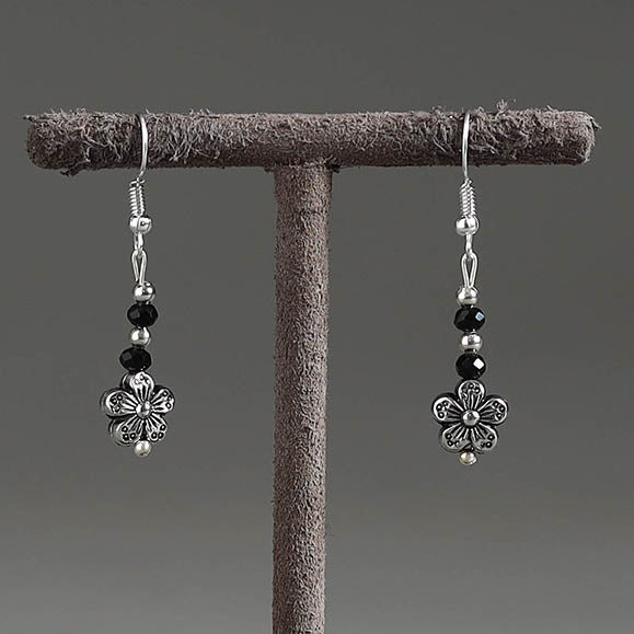 Metal beadwork earrings – DIVINE GUIDANCE CREATIONS Flower - Handmade Metal & Beadwork Earrings 18