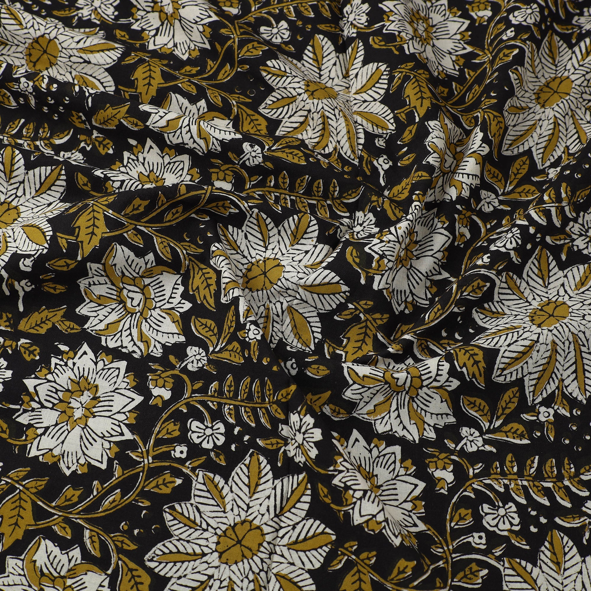 HAVELI CHRONICLES Block Printed Cotton Bagru Kalamkari Fabric 14 - view 3