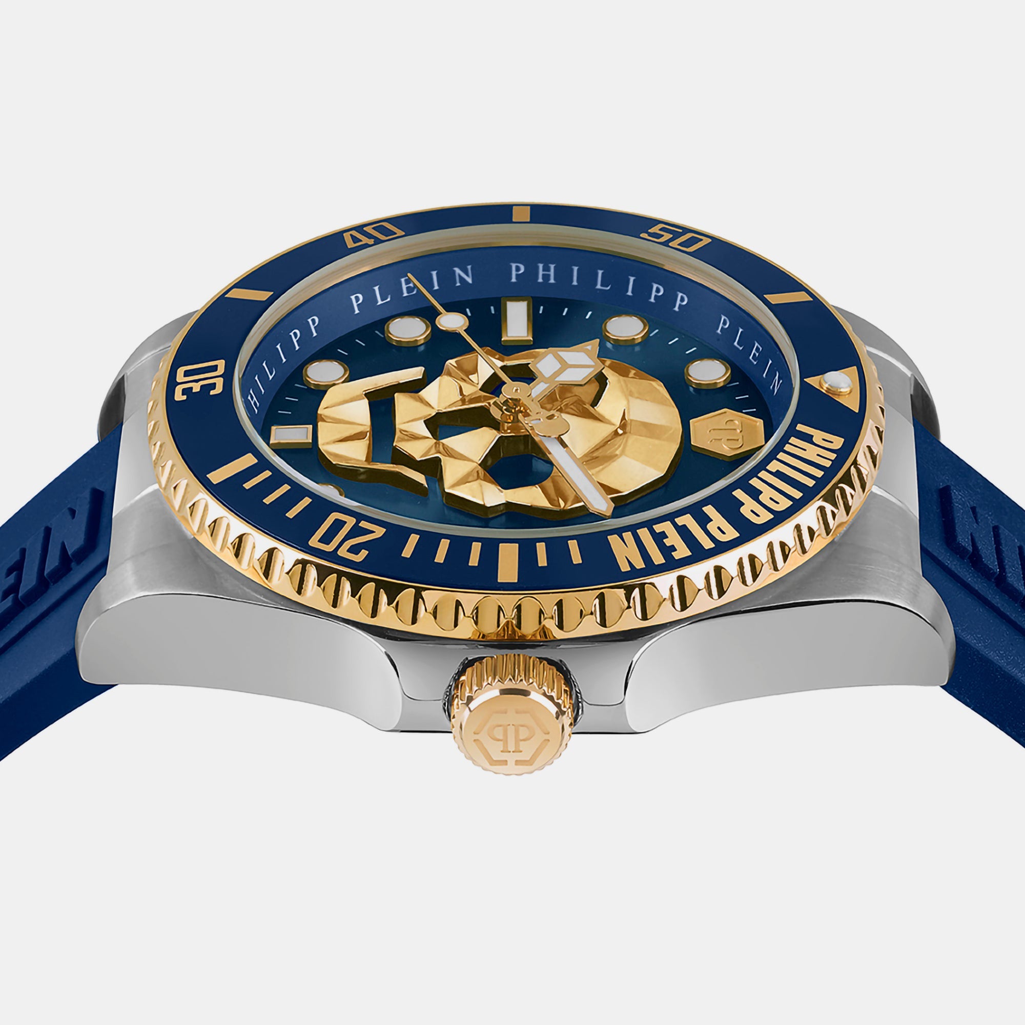 Philipp Plein $kull Men Quartz Blue Dial Analog Silicone Watch PWOAA0222 - view 2