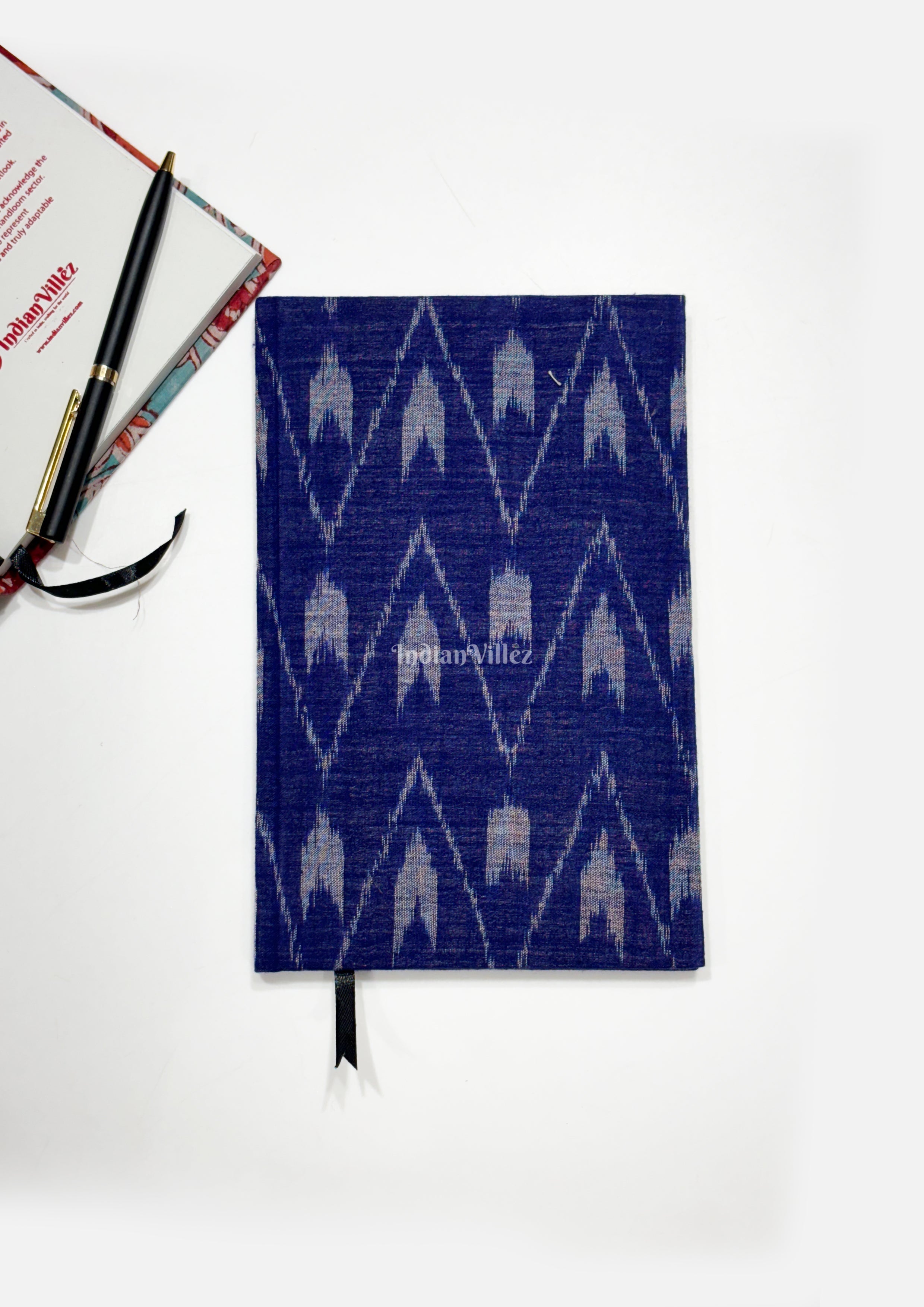 IndianVillèz Tipa Print Handmade Ikat Woven Cotton Fabric Cover Diary