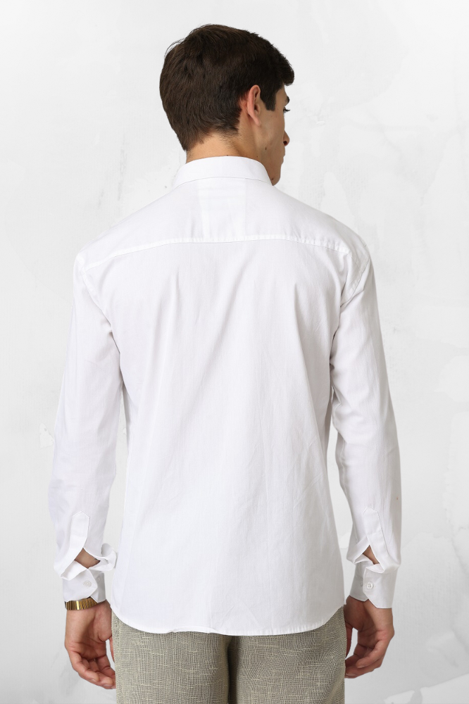 BlackTree Solid Cotton Shirt for Man (White) - view 4