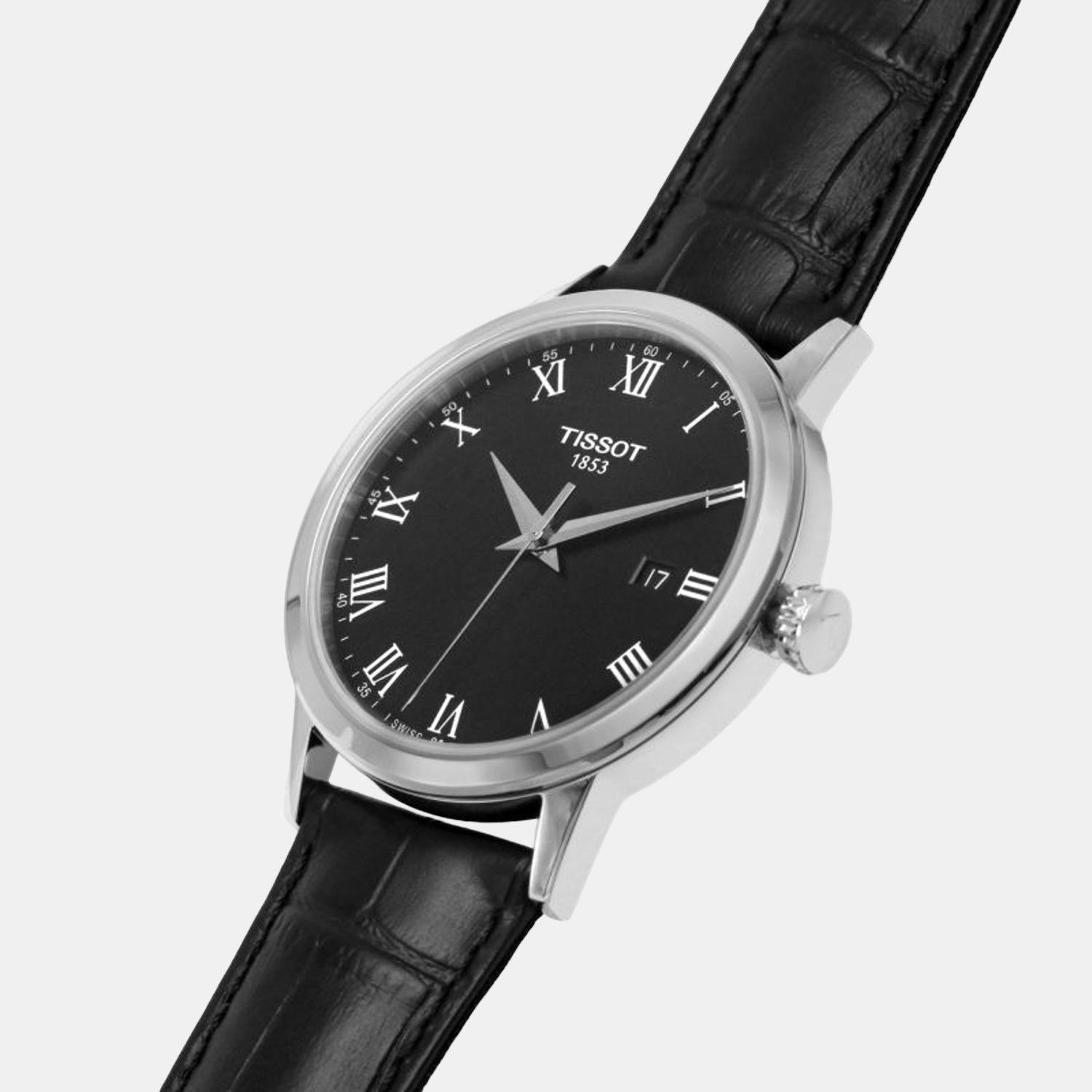 Tissot Classic Dream Men Quartz Black Dial Analog Leather Watch T1294101605300 - view 2