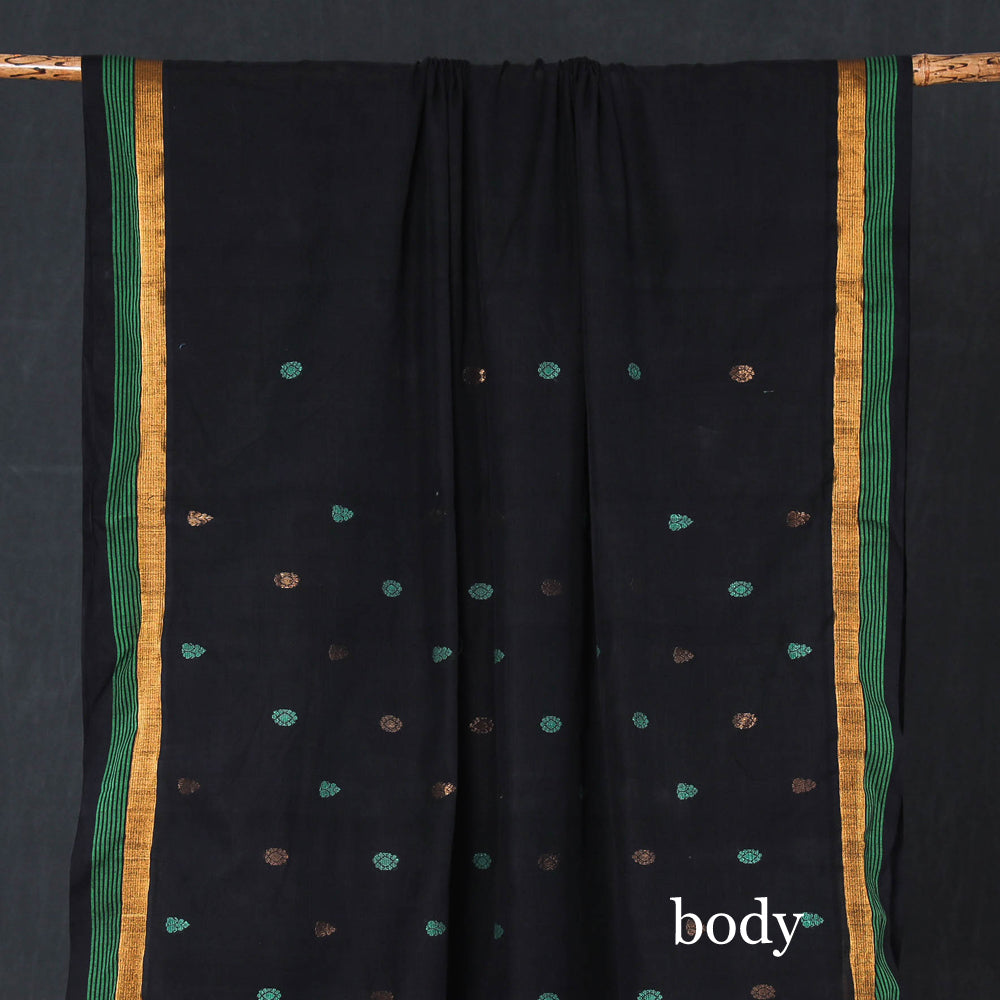 SOUTH KARGHA Black - Traditional Venkatagiri Pure Handloom Cotton Zari & Thread Buti Saree 17 - view 3