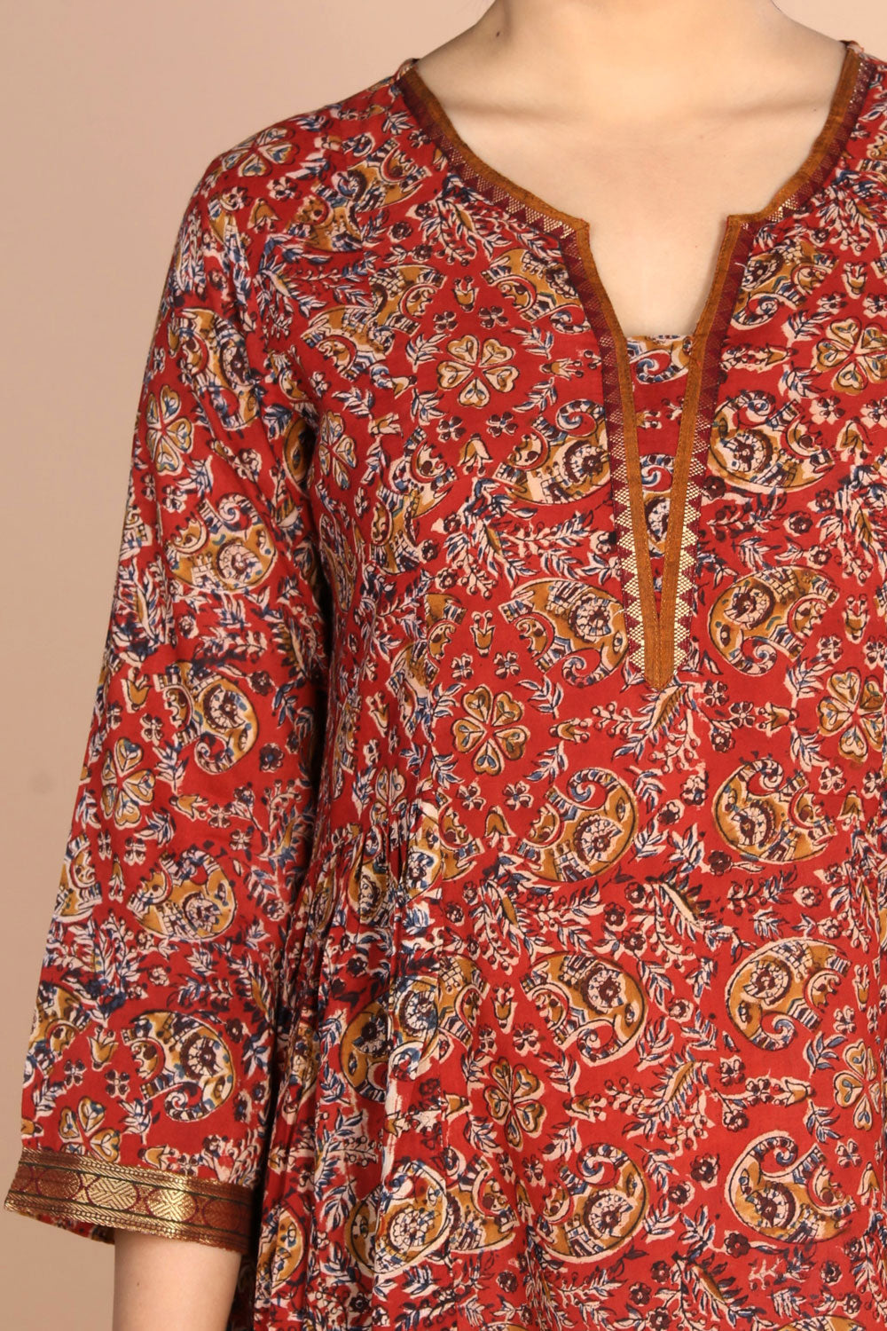 Kalanjali Ethnics Kalamkari Handblock printed Dress - view 8