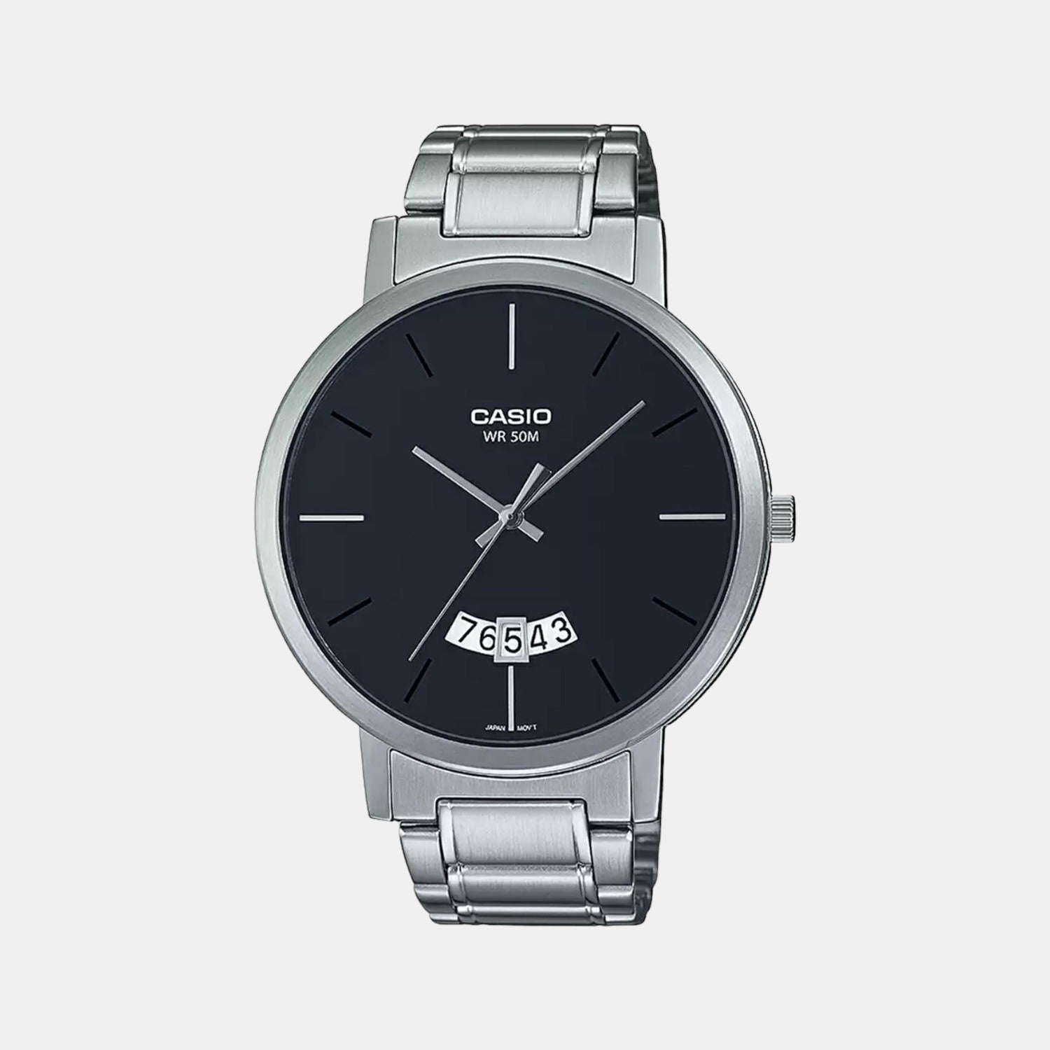 Casio Enticer Men Quartz Black Dial Analog Stainless Steel Watch A1869