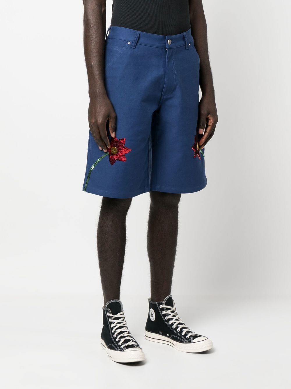 Sky High Farm Workwear Embroidered denim shorts - view 2