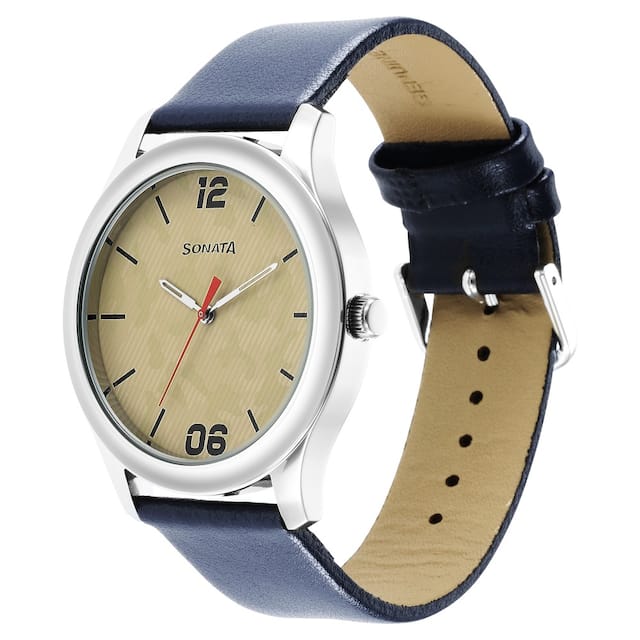 Sonata Camo Brown Analog Dial & Leather Strap