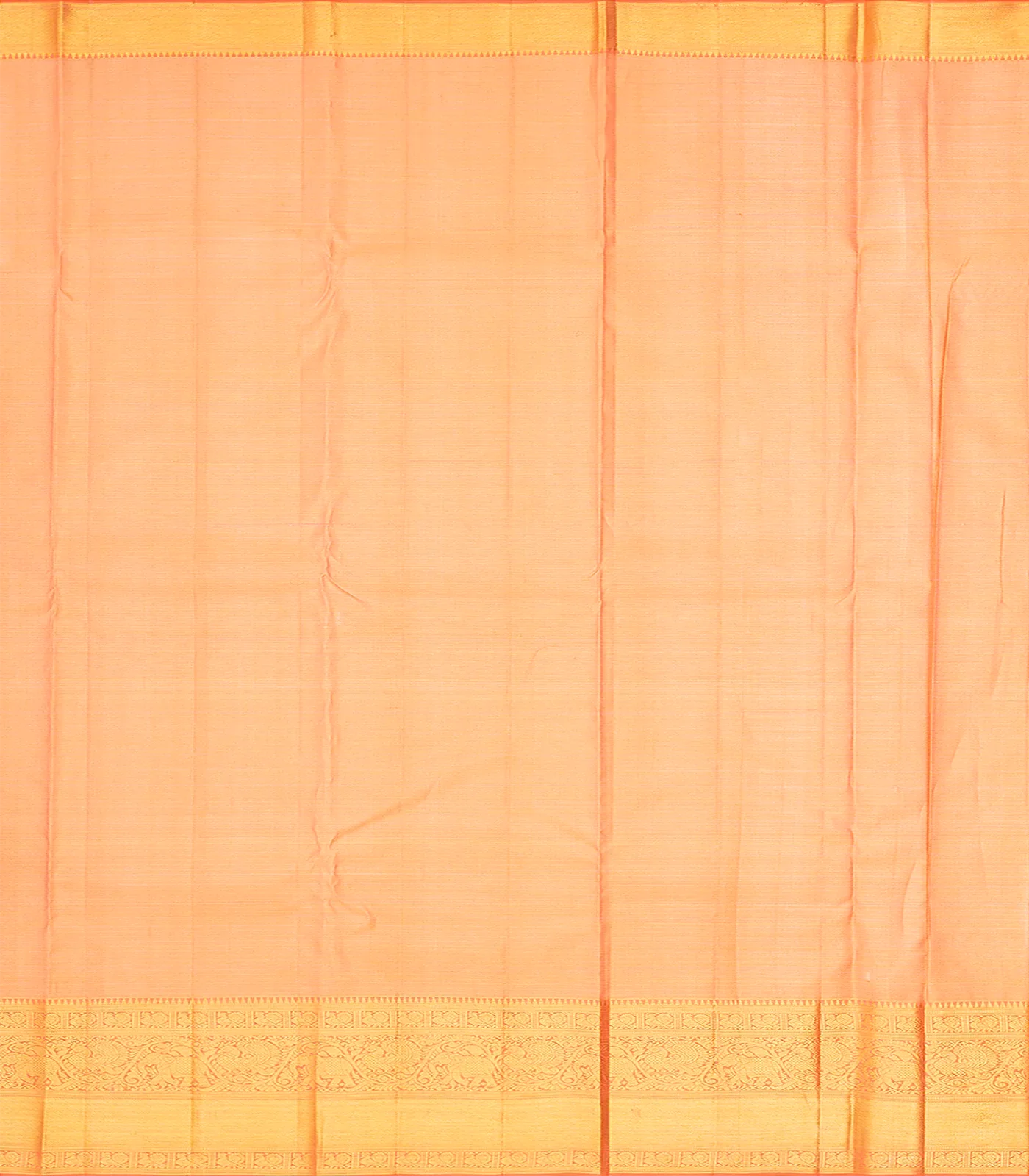 RmKV Peach Handloom Kanchipuram Tissue Silk Saree With Floral Motifs-Peach - view 4