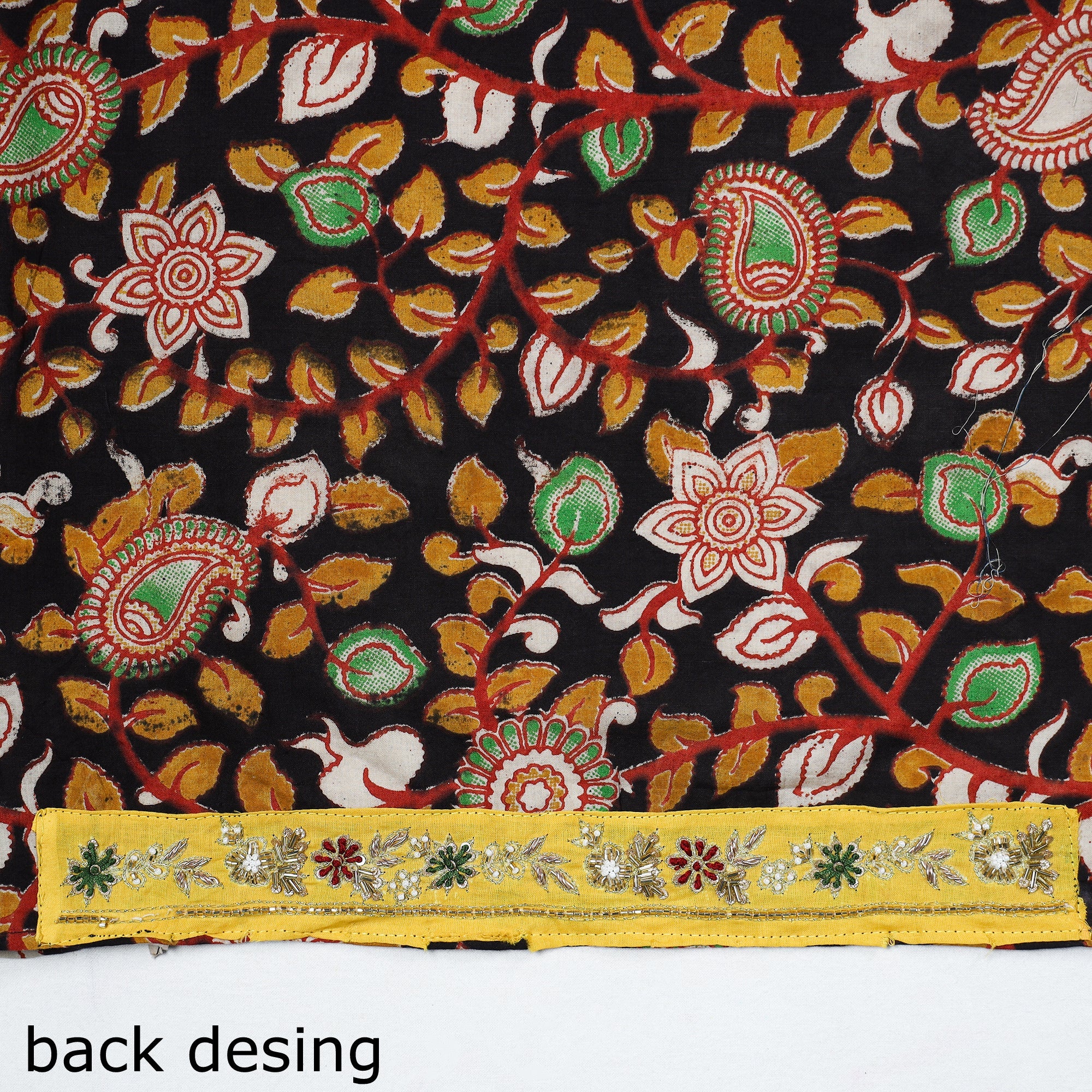 NOORI BAZAR Black - Zardozi Hand Embroidered Kalamkari Cotton Blouse Piece 33 - view 4