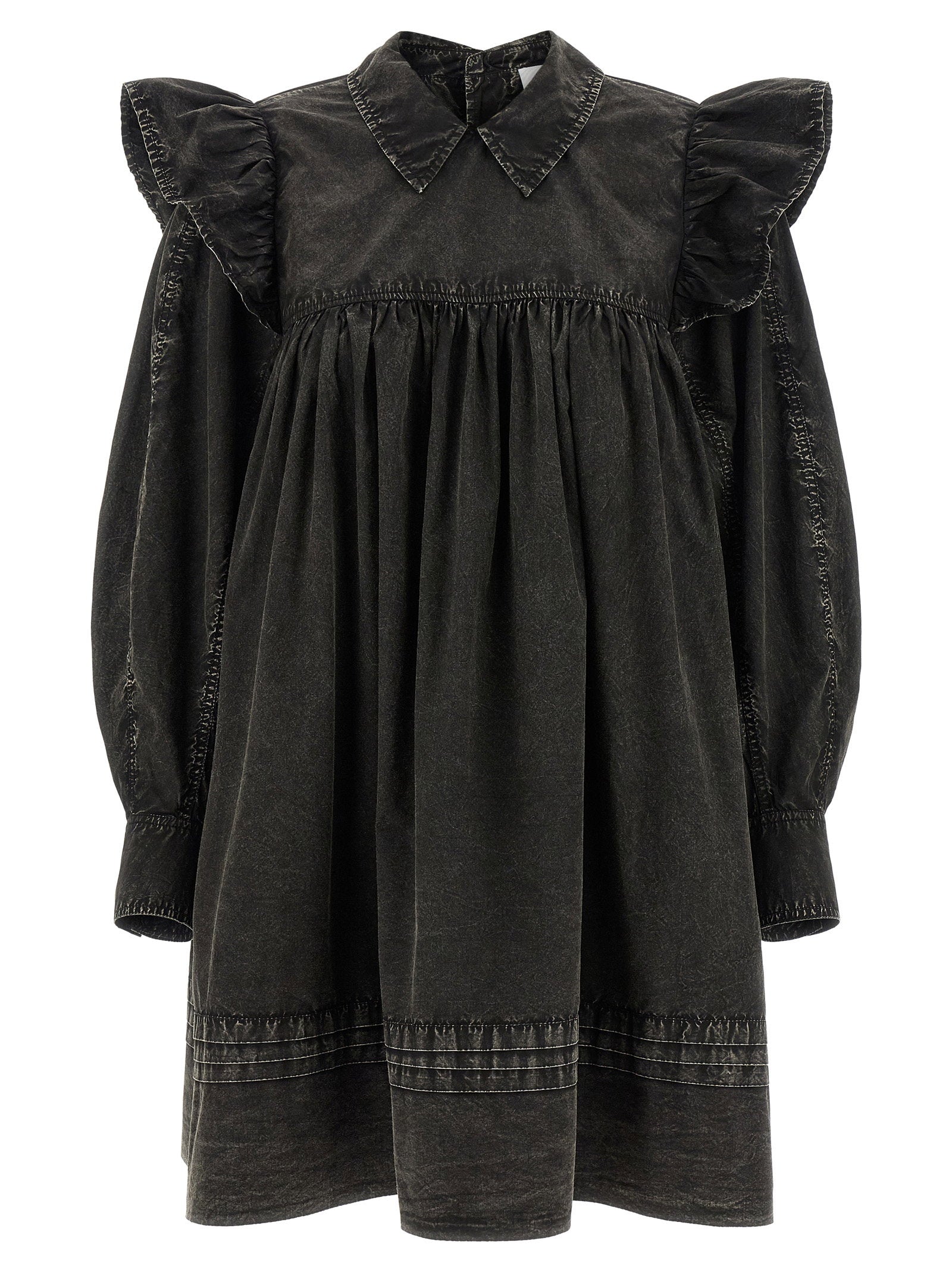 Ganni Black Washed Mini Shirt Dress – 100% organic cotton