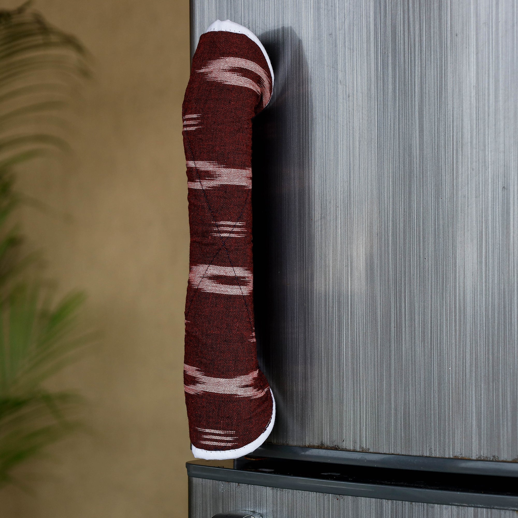 JALPARI Brown - Pochampally Ikat Handmade Fridge Handle Cover