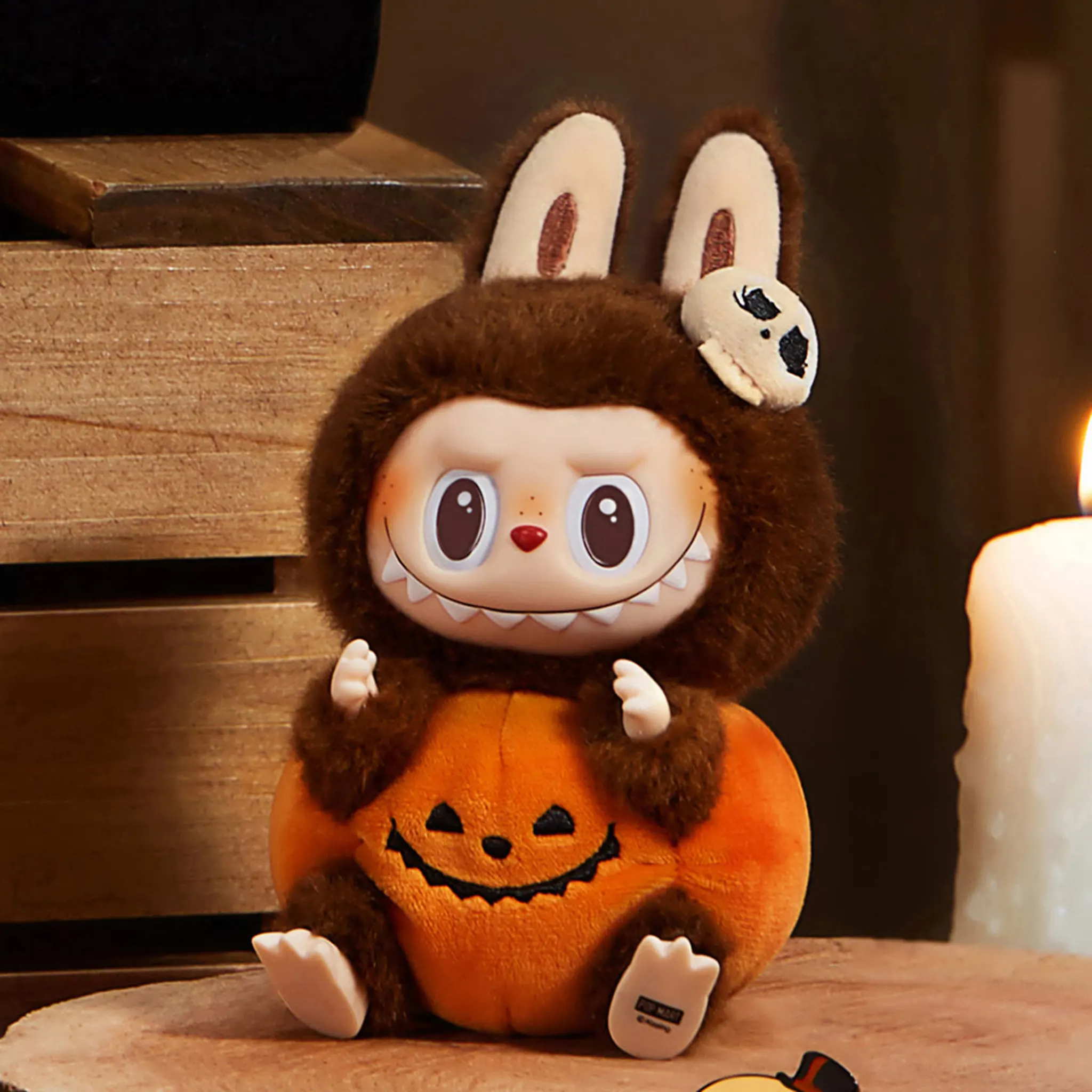 Pop Mart The Monsters Labubu Happy Halloween Party Series-Sitting Pumpkin Vinyl Plush Pendant (Single) - view 3