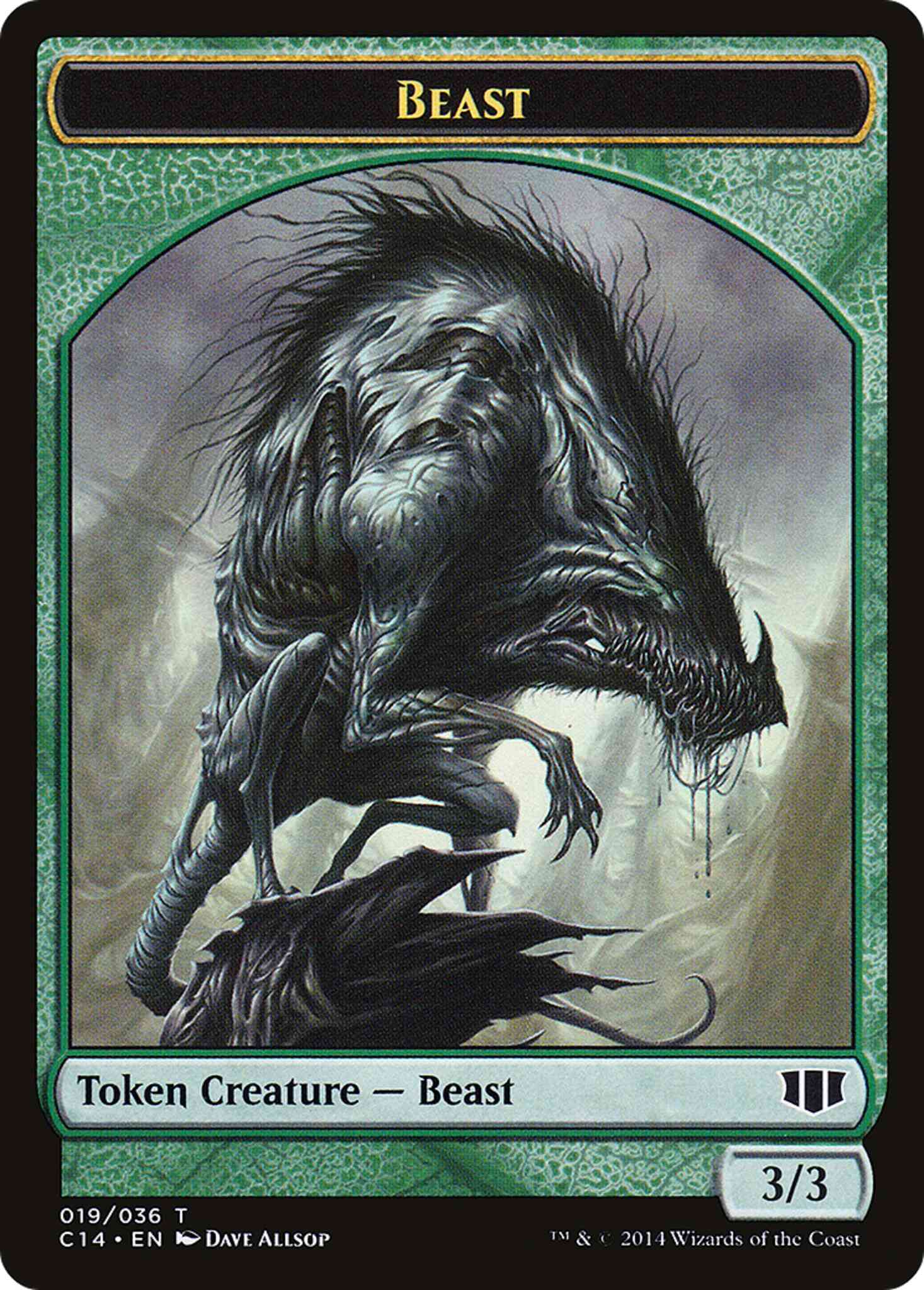 Beast token 19 – Magic Beast Token (19) // Elemental Token (21) [Commander 2014 Tokens] [Non-Foil]