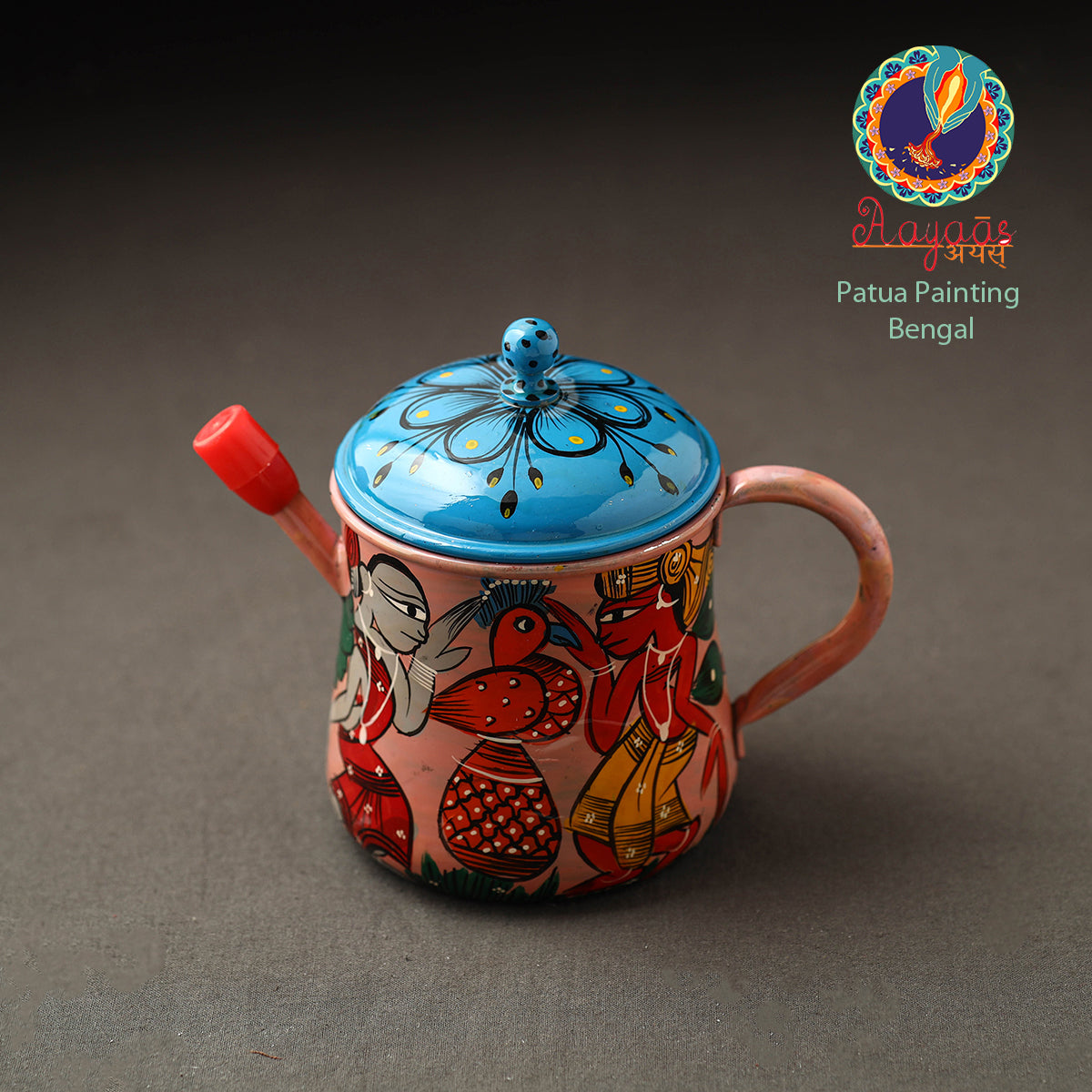 AAYAAS Bengal Patua Handpainted Stainless Steel Oil Dispenser 20