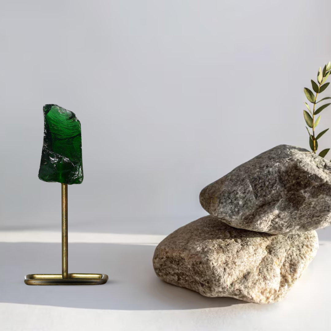 Gemsmantra Green Obsidian Raw Stone Stand - view 2