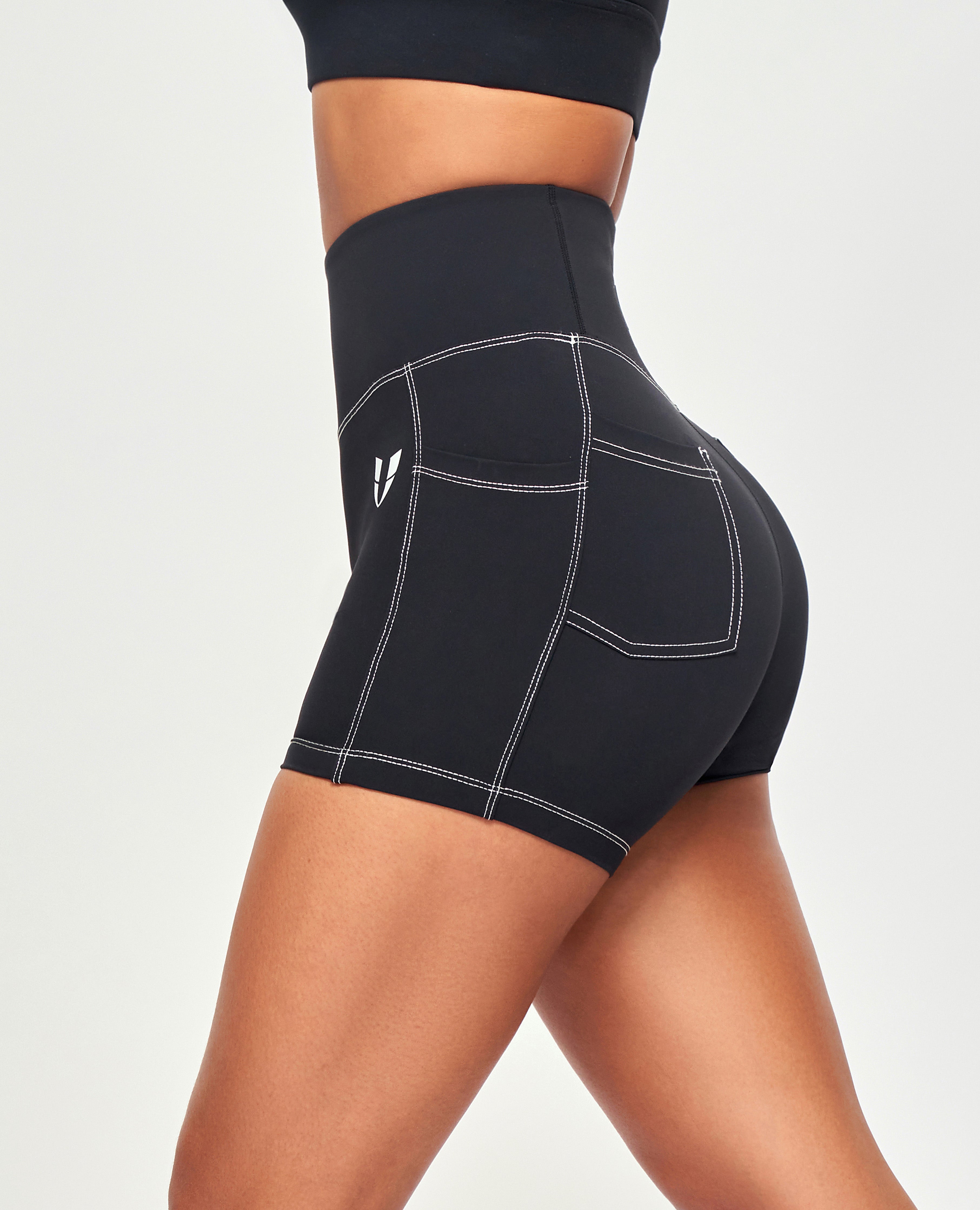 FIRM ABS Contrast Stitching Shorts - Black