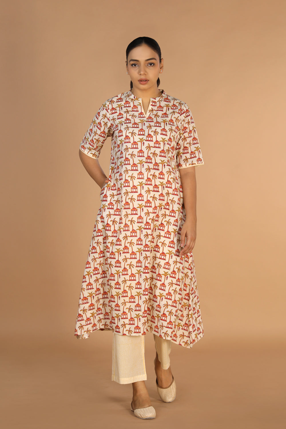 Kalanjali Ethnics Hand block printed kurta