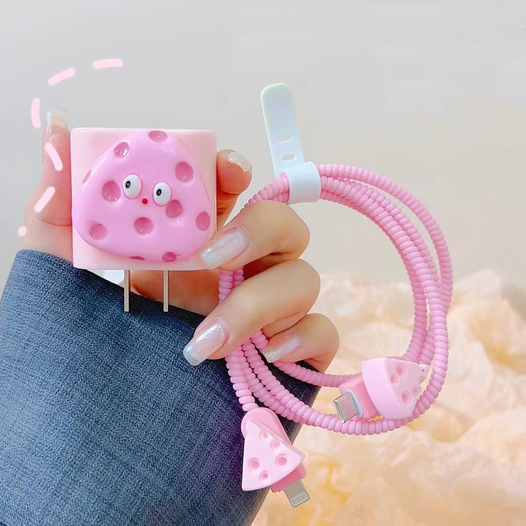 Peeperly Adorable Cute Cheese Data Cable Protective Kit - view 2
