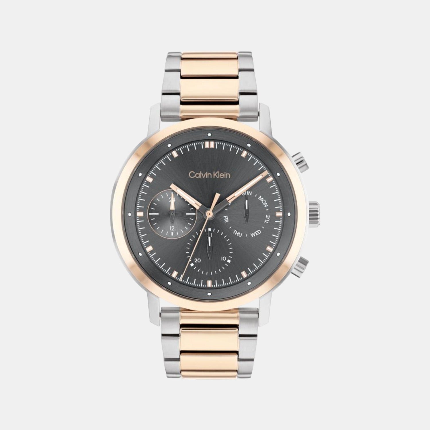 Calvin Klein Gauge Men Quartz Grey Dial Chronograph Stainless Steel Watch 25200064