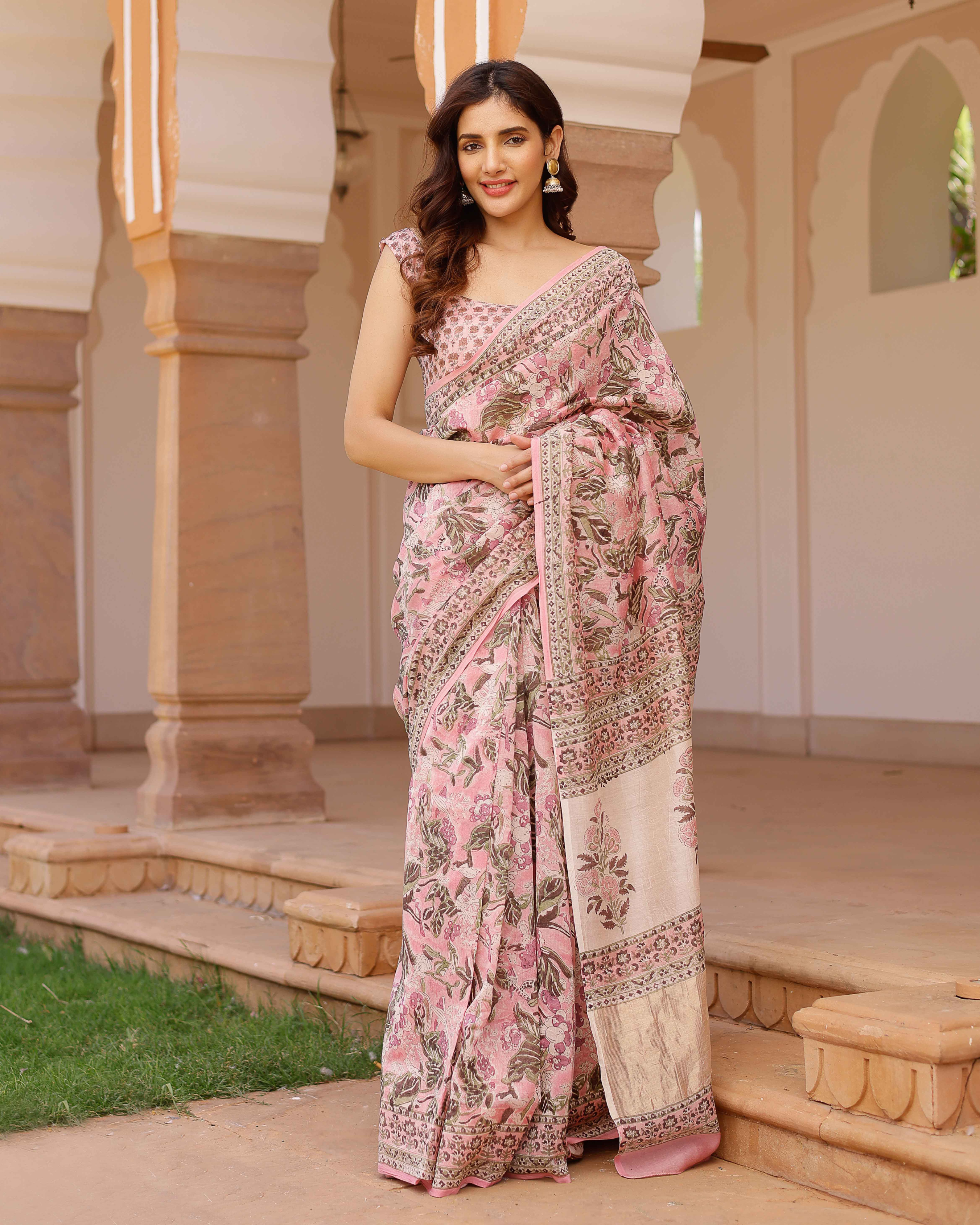 Aachho Aradhna Handblock Chanderi Saree – Women's - view 3