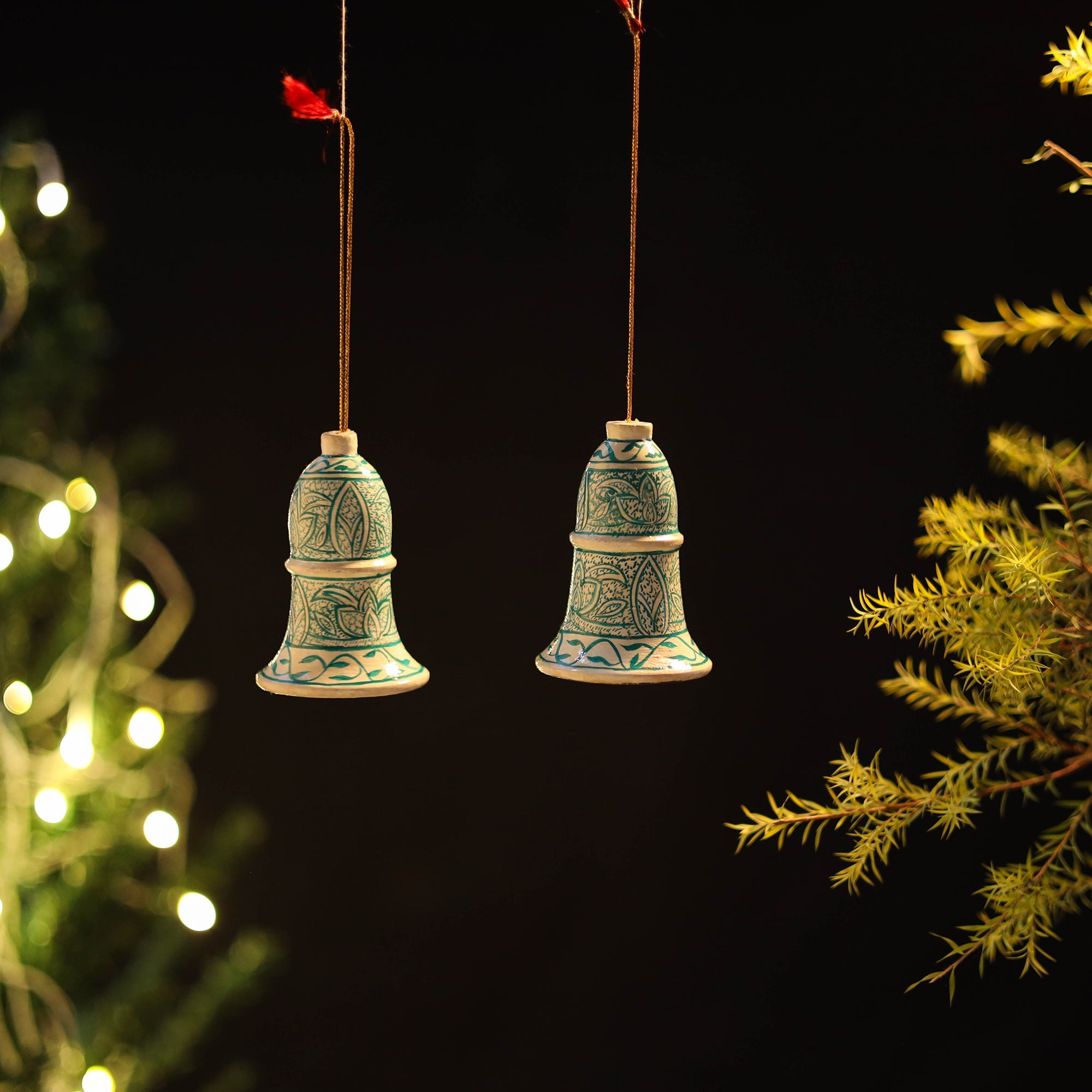 CRAFTVERA Bell - Kashmir Handpainted Christmas Ornament (Set of 2) 14 - view 2