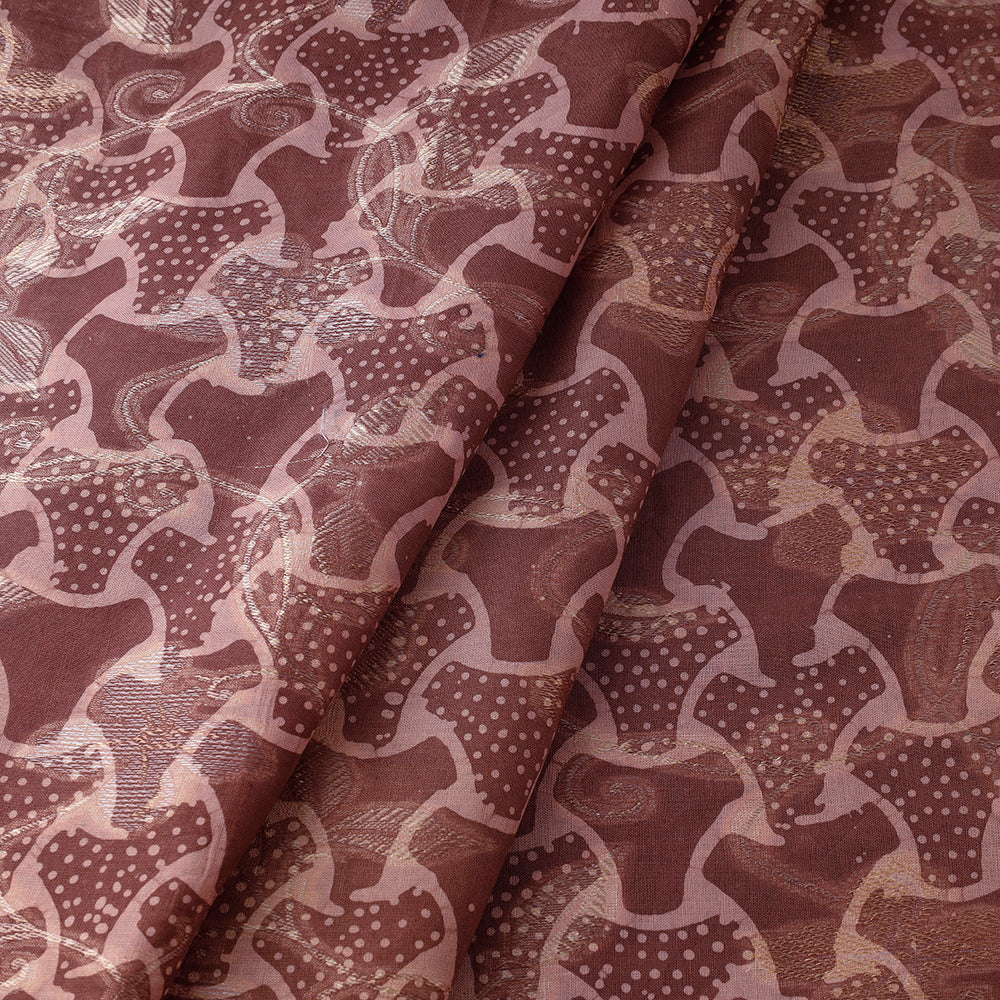 KACHCHH JI CHHAAP Brown - Jacquard Weave Cotton Batik Print Fabric - view 2