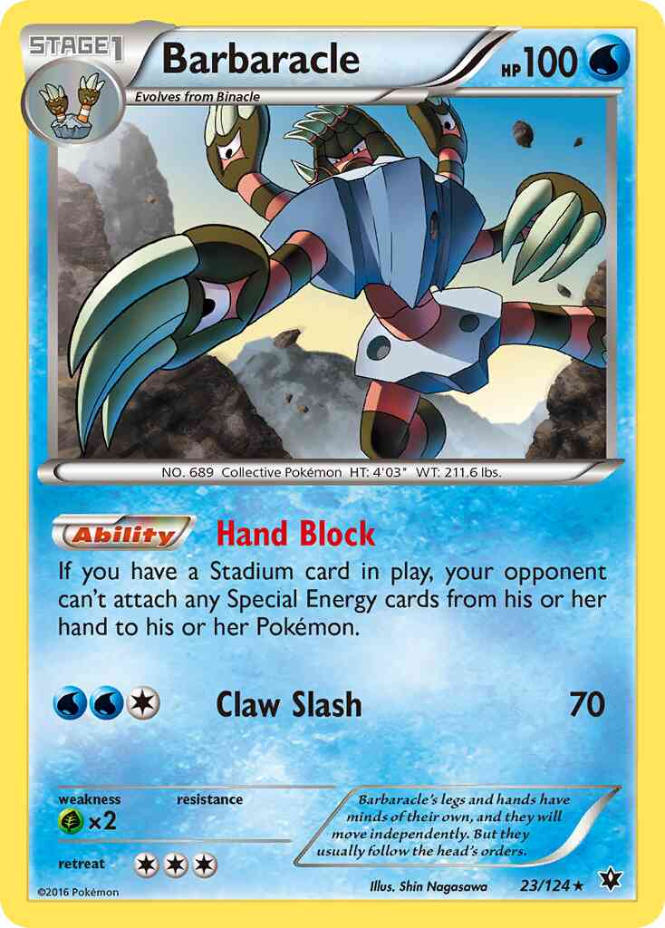 Rare xy10-23 non-holo – Pokémon Barbaracle - 23/124 - Rare [xy10-23] [Non-Holo]